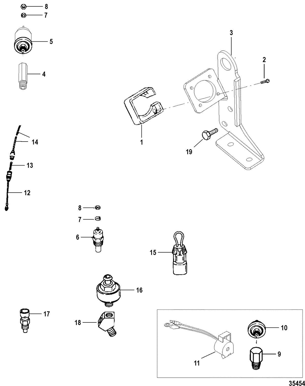 MERCRUISER 350 MAGNUM MPI ALPHA/BRAVO (GEN+) ENGINE SENDERS AND SENSORS