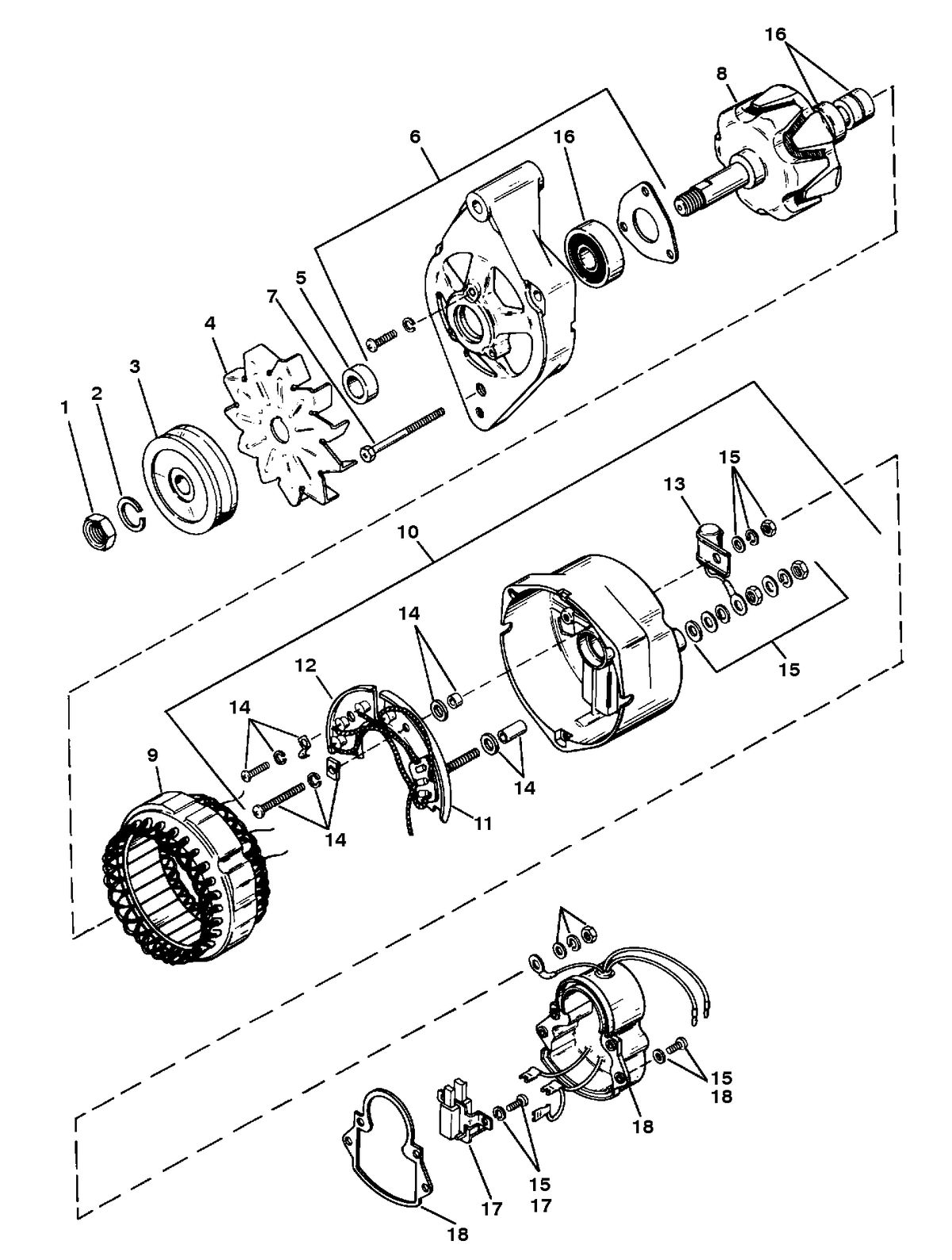 MERCRUISER 525 H.P. ENGINE ALTERNATOR ASSEMBLY (MANDO # AR-150)