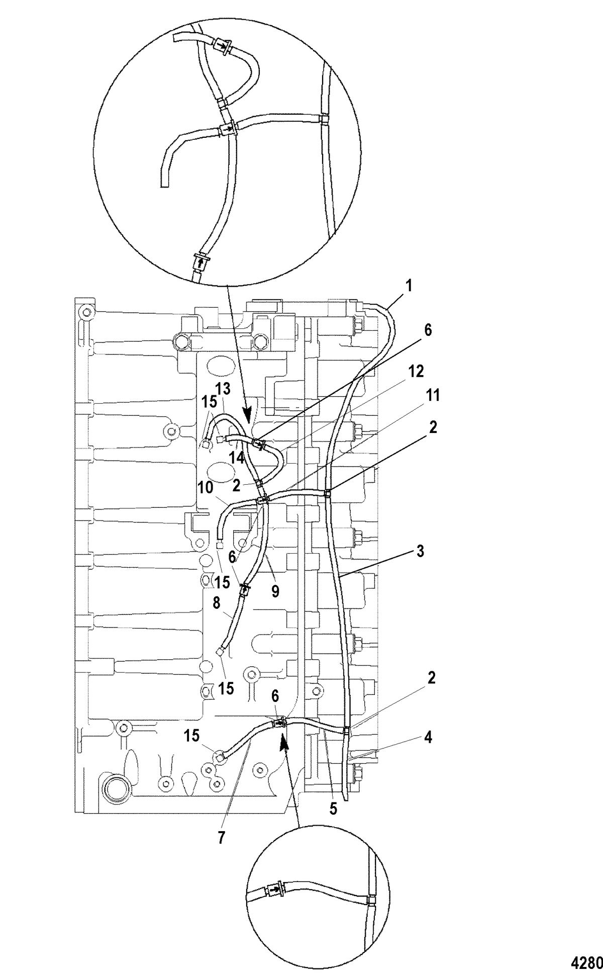 MERCURY/MARINER 115/125 HP 80 JET  (4 CYLINDER) Bleed System