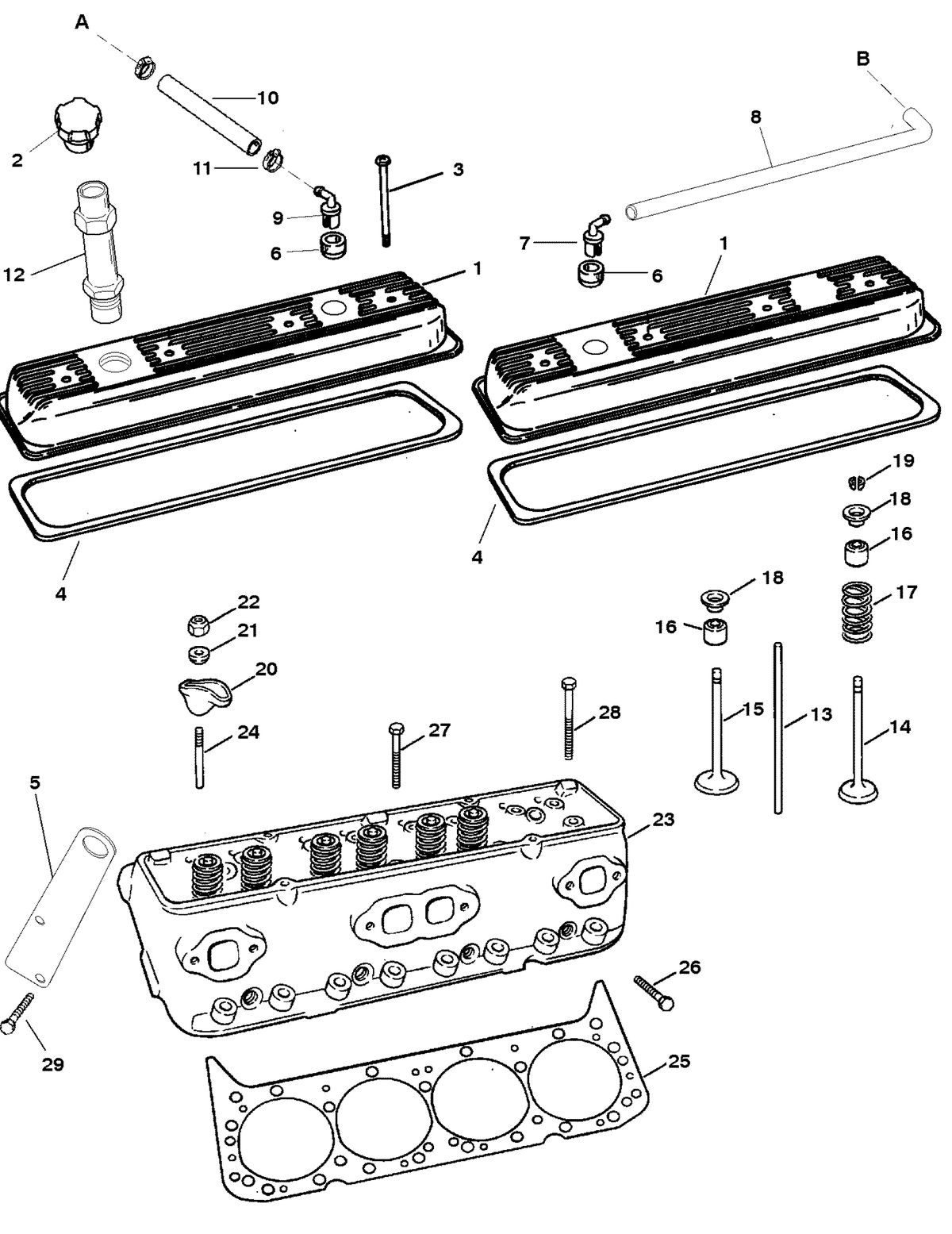 MERCRUISER 350 MAGNUM EFI TOURNAMENT SKI CYLINDER HEAD AND ROCKER COVER