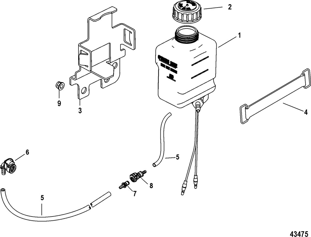 MERCRUISER 8.2L MAG / 8.2L MAG HO Drive Lube Reservoir Assembly(2A041664 & below)