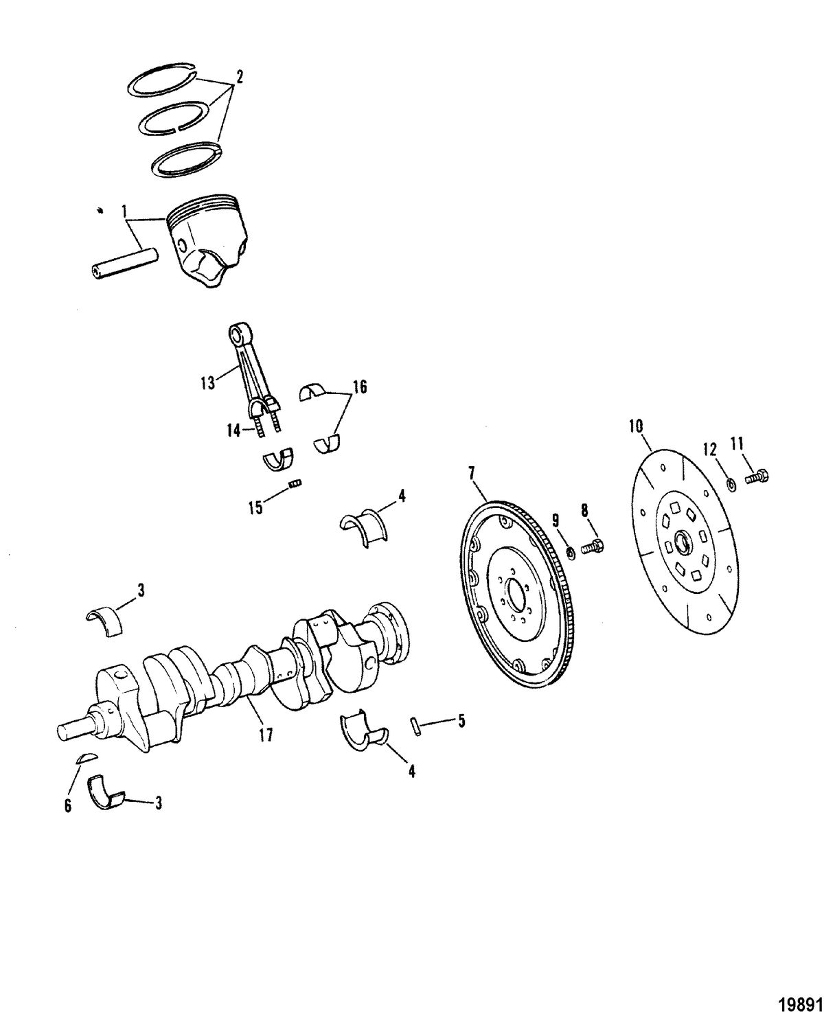 MERCRUISER 230 HP/5.0L 260 HP/5.7L ENGINE Crankshaft, Pistons and Connecting Rods