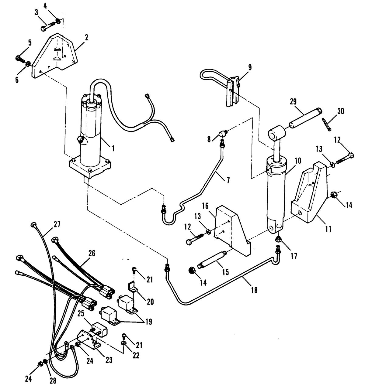 FORCE 70 H.P. DESIGN 1 - POWER TRIM UNIT WITH BAYONET CONN. (91B THRU 92A)