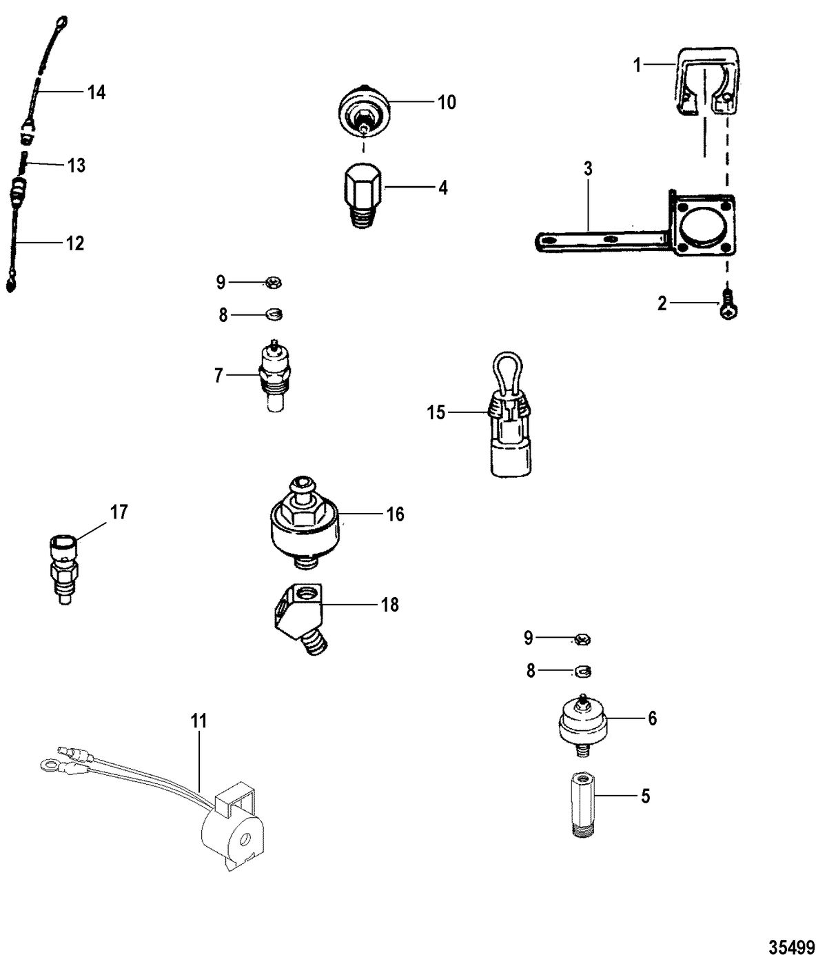 MERCRUISER 5.0L EFI ALPHA/BRAVO 5.7L EFI ALPHA/BRAVO (GEN +) ENGINE SENDERS AND SENSORS