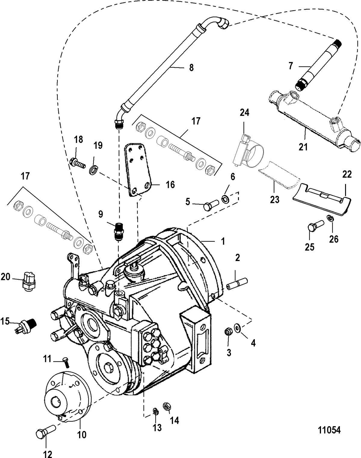 MERCRUISER 5.7L CARB INBOARD Transmission and Related Parts(Borg-Warner 5000)