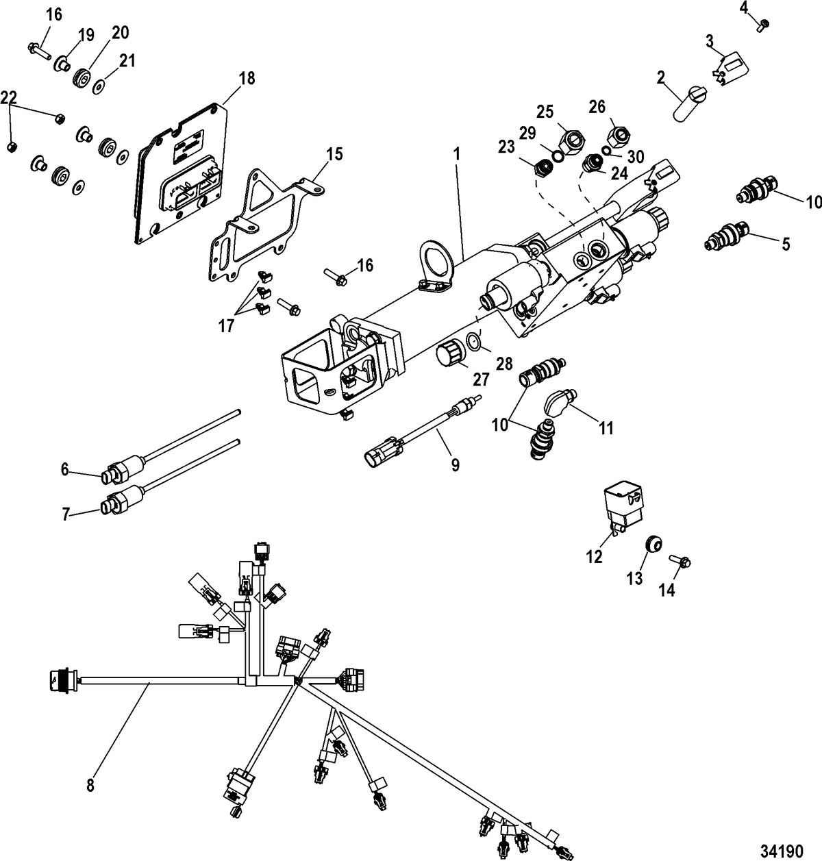 MERCRUISER BRAVO X (I-II-III) Steering Actuator, Axius (Gen I), Sensors Screw In