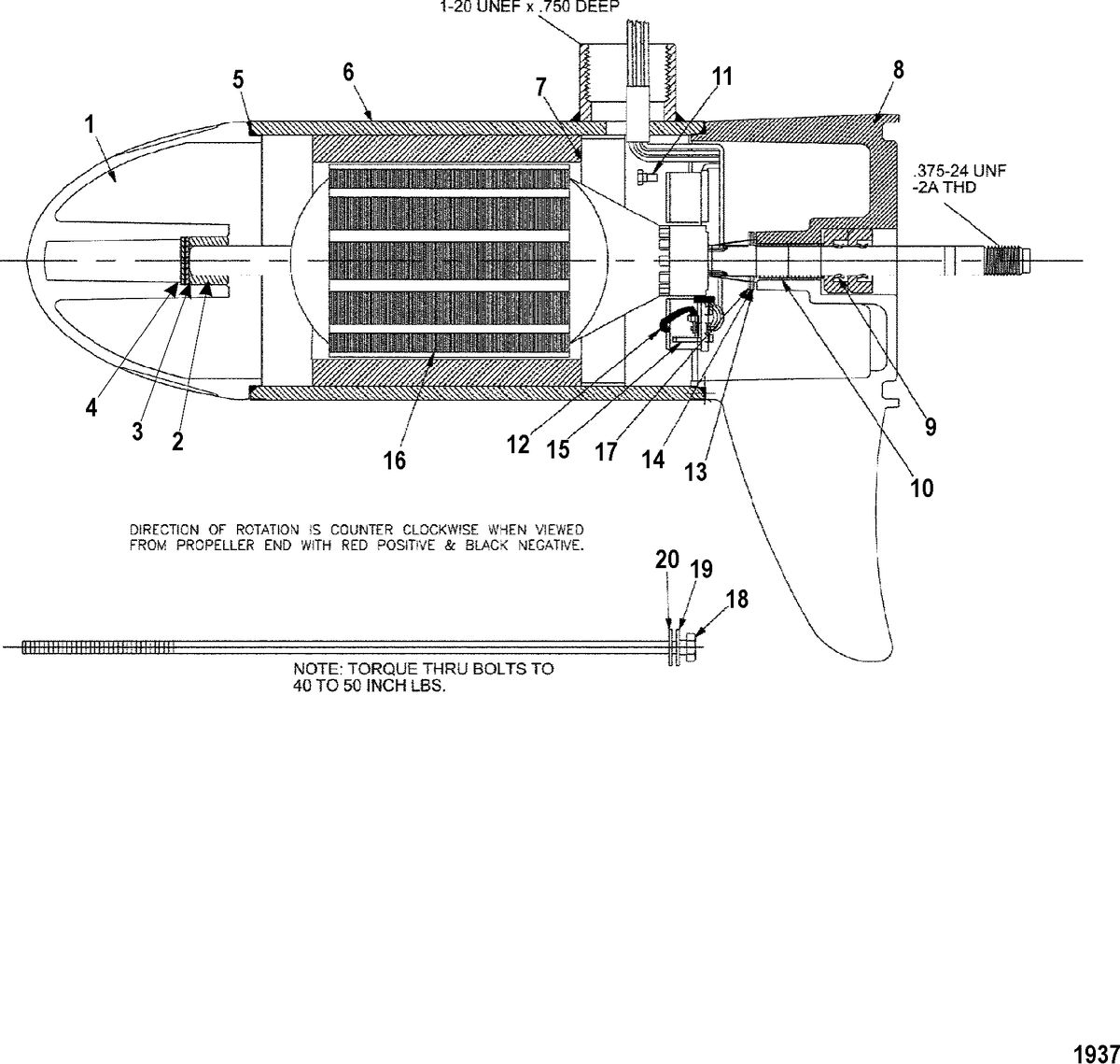 TROLLING MOTOR MOTORGUIDE PRO AND TRACKER SERIES Lower Unit Assembly(67# - 5 Speed) (MVF397012)