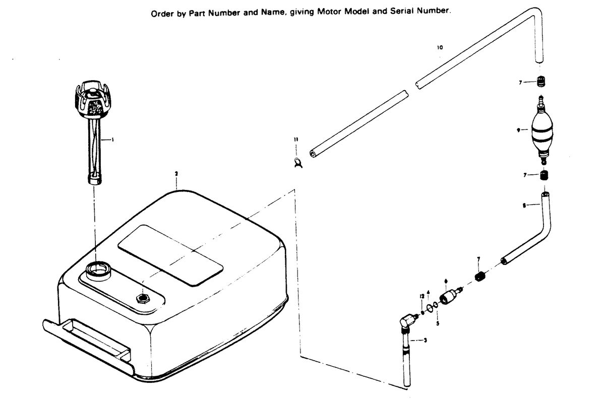 CHRYSLER 115 H.P. FUEL TANK AND LINE