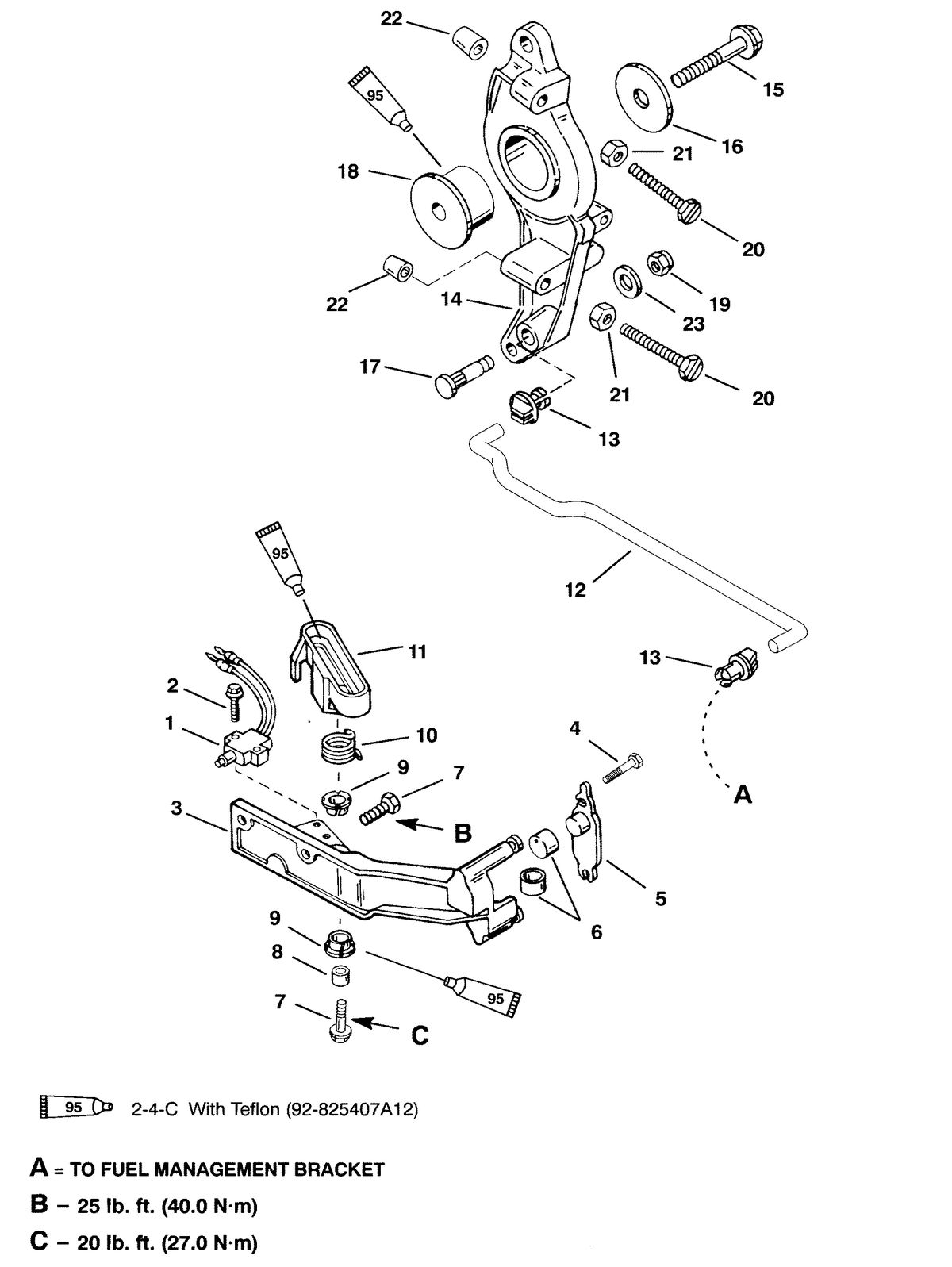 MERCURY/MARINER 200 DFI 3.0L ANCHOR BRACKET/THROTTLE LINKAGE