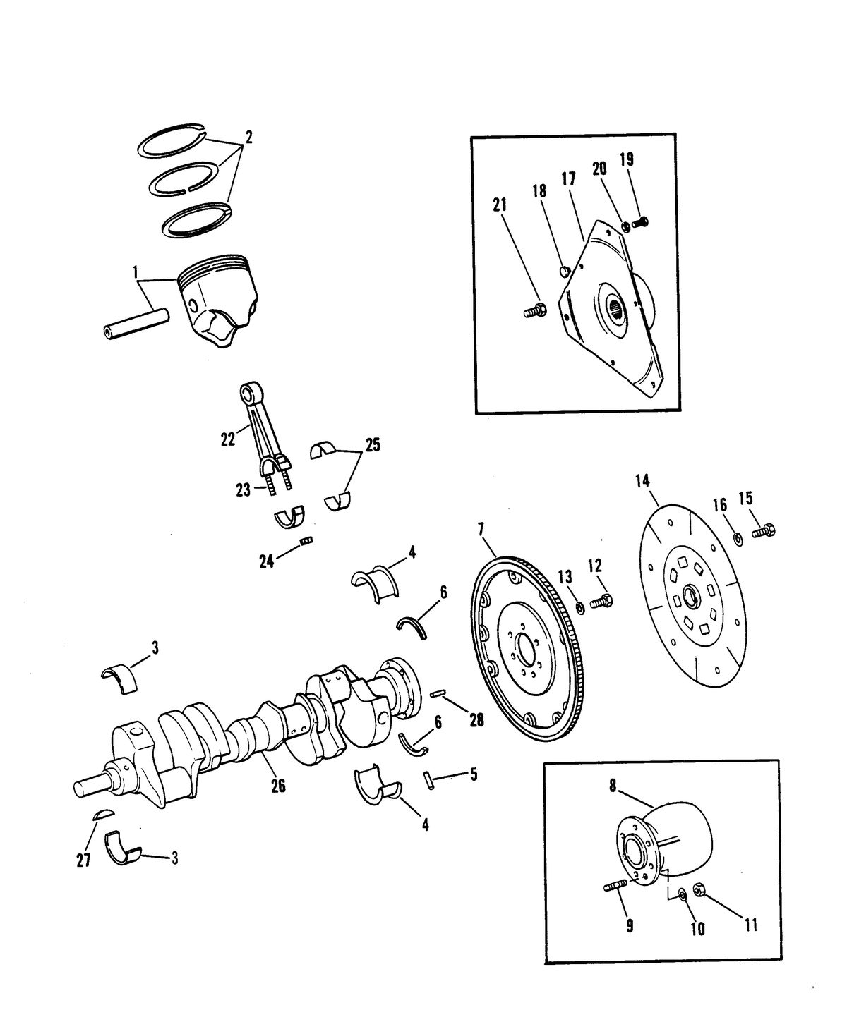 MERCRUISER 300 TEMPEST (MR/TR) ENGINE CRANKSHAFT, PISTONS AND CONN. RODS