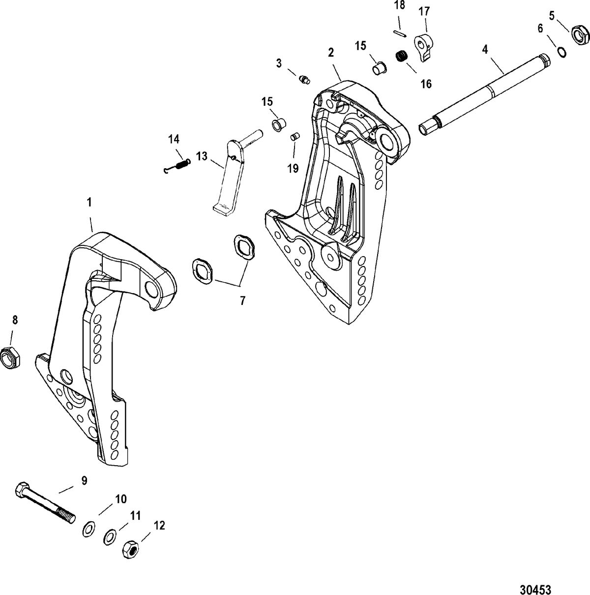 MERCURY/MARINER 200/225 (3.0L DFI) TRANSOM BRACKETS