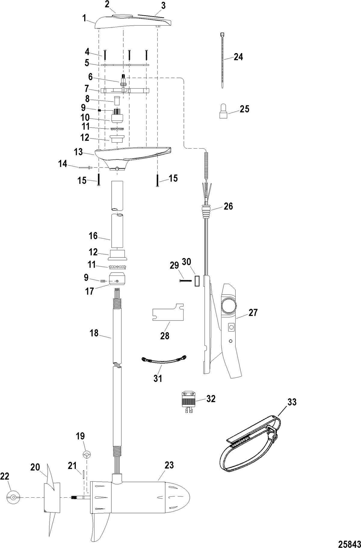TROLLING MOTOR MOTORGUIDE PRO AND TRACKER SERIES Complete Trolling Motor(Model Pro 70) (24 Volt)