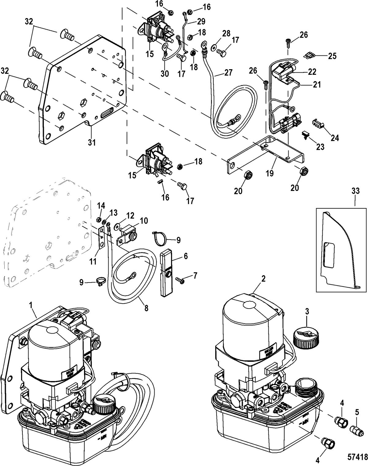 RACE STERNDRIVE NXT1 DRIVE AND TRANSOM Trim Pump Assembly