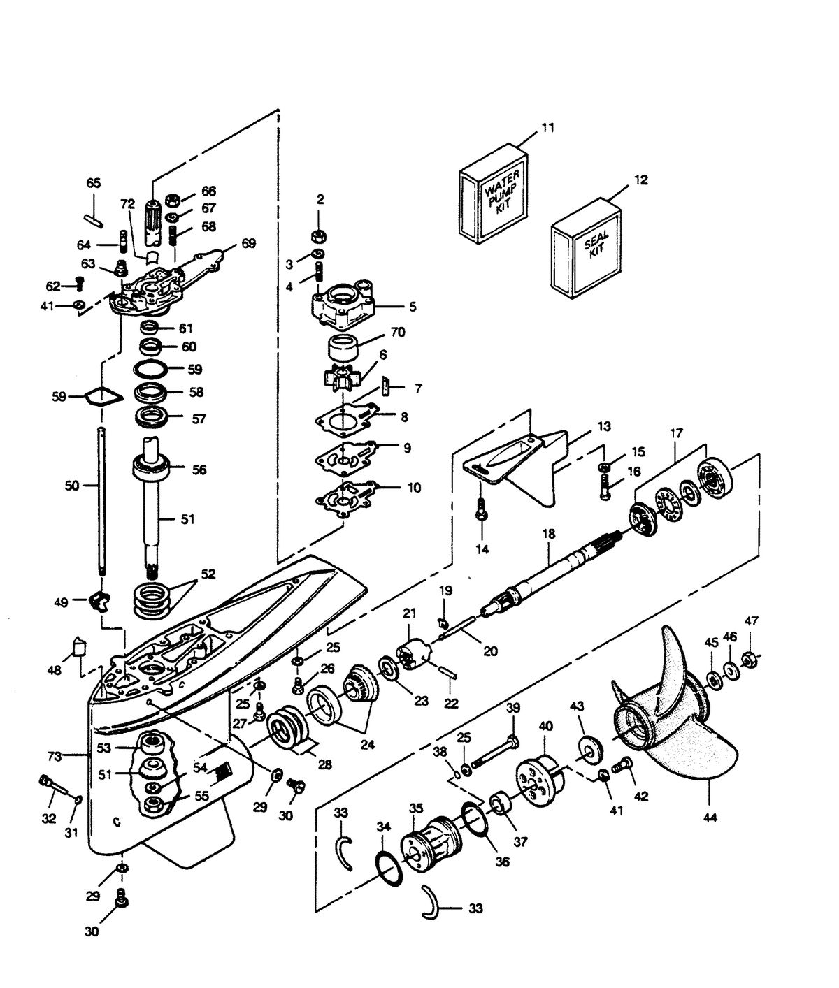 FORCE FORCE 1989 125 H.P. "B" MODELS-L-DRIVE GEAR HOUSING