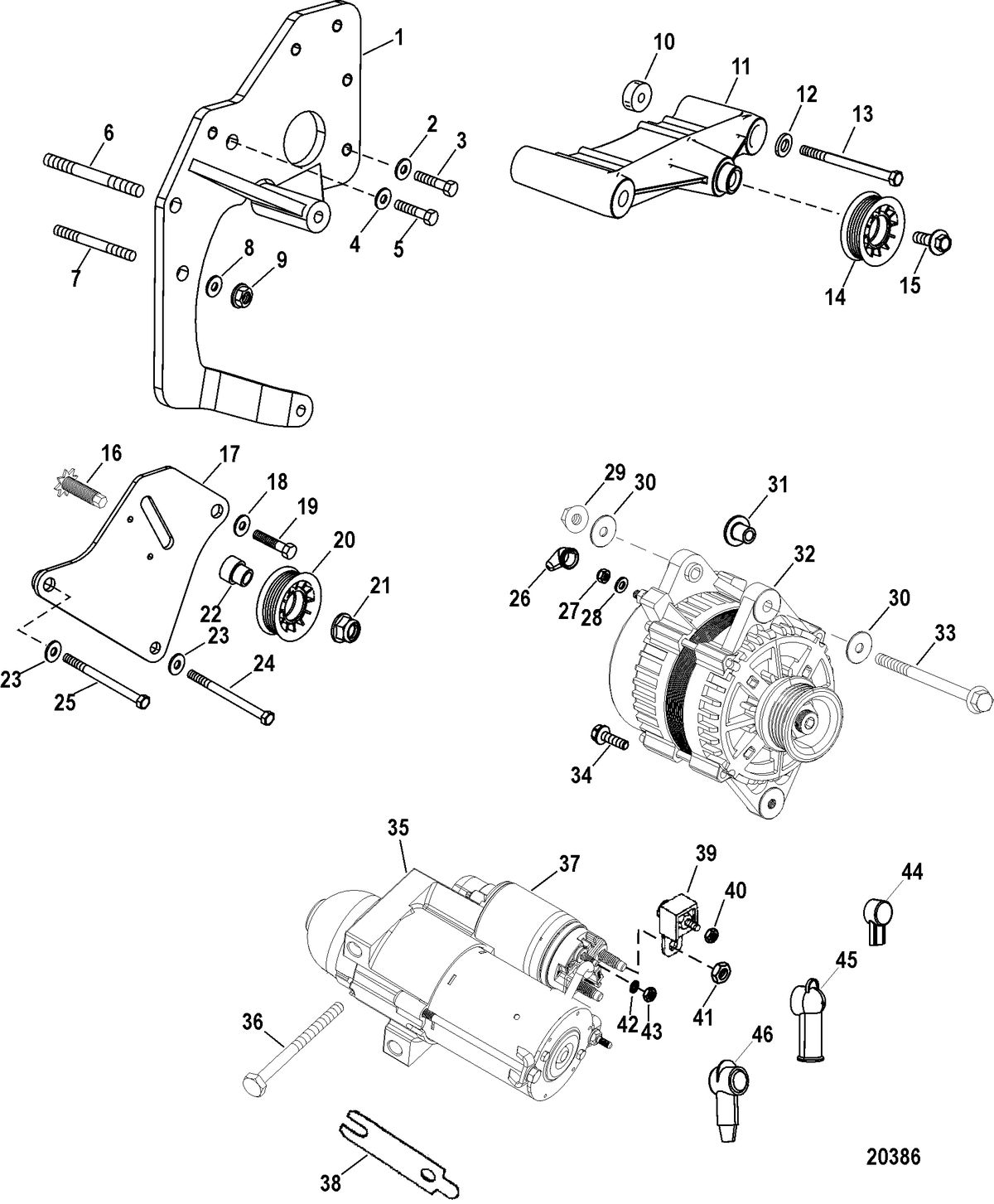 RACE STERNDRIVE 525 EFI Electrical Components(Starter And Alternator)