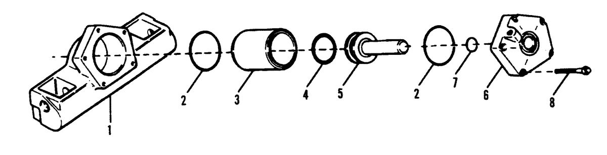FORCE 150 H.P. TRIM CYLINDER COMPONENTS