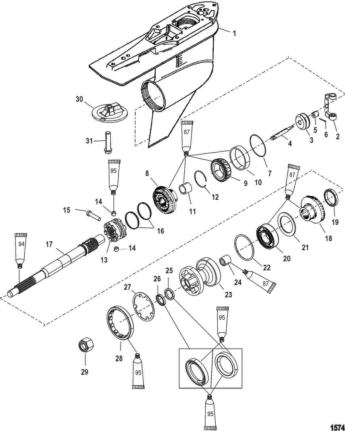RACE OUTBOARD 300X EFI (3.0L) Gear Housing, Propeller Shaft-Standard-FleetMaster