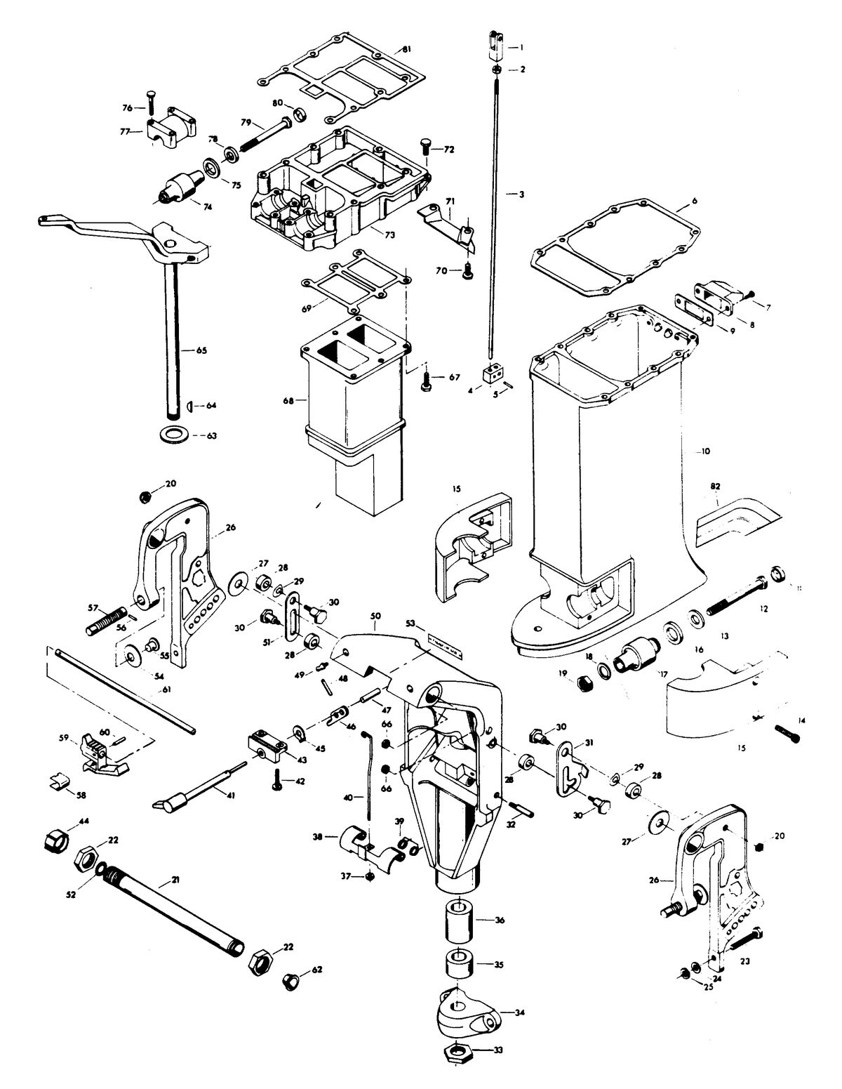 CHRYSLER 55 H.P. MOTOR LEG