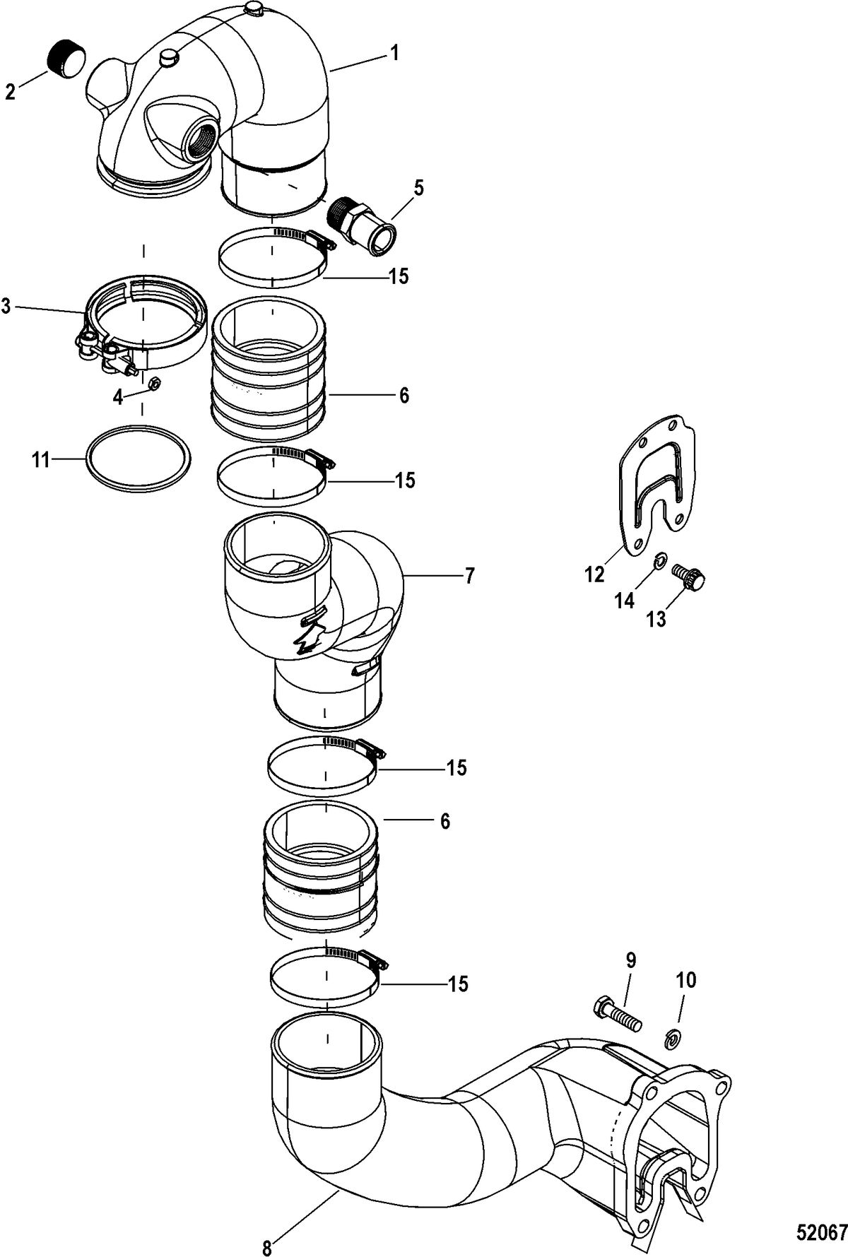 MERCRUISER CUMMINS/MERCRUSER DIESEL 1.7L-120 Exhaust Components