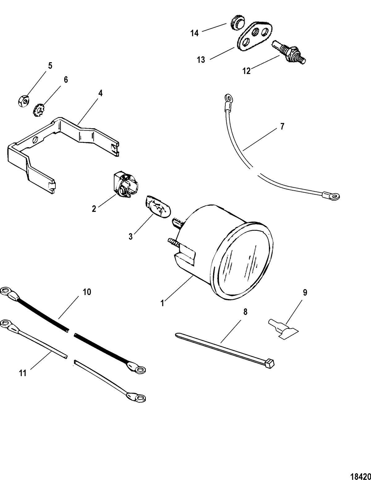 ACCESSORIES INSTRUMENTATION-GAUGES AND COMPONENTS Gauge and Mounting Hardware, Water Temperature (100-240 F)
