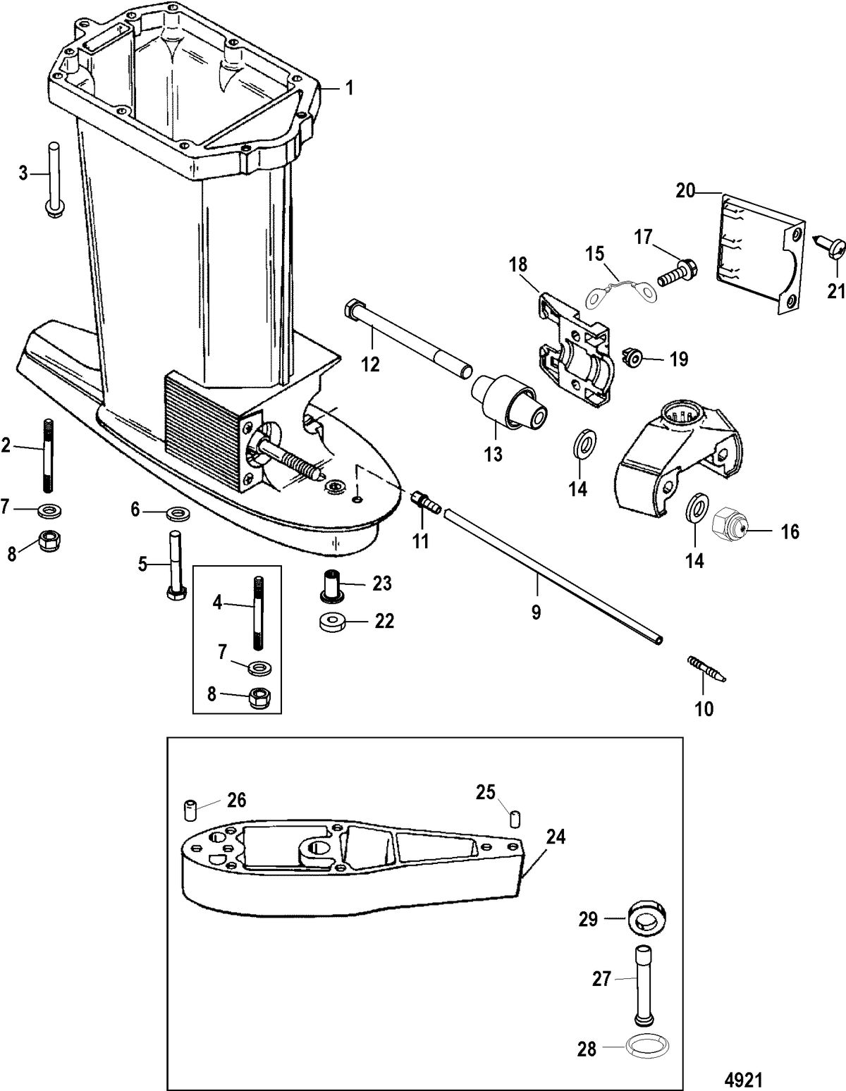 MERCURY/MARINER 55/60 JET 40 (3 CYLINDER) Driveshaft Housing
