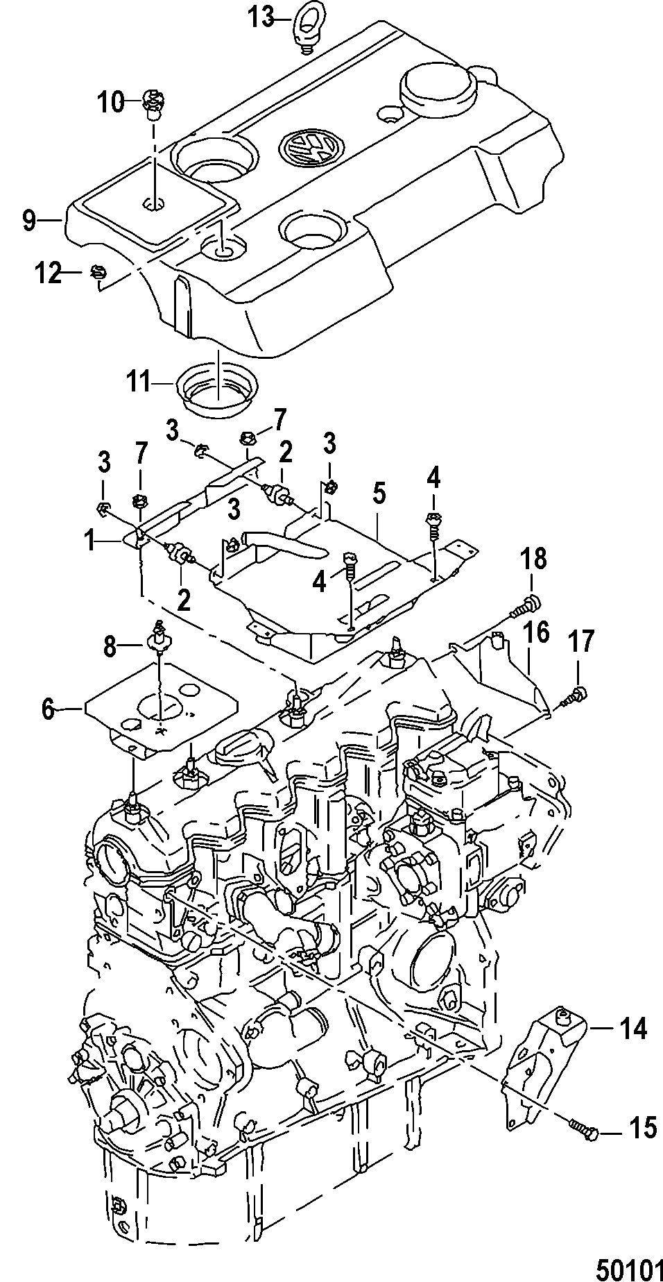 MERCRUISER VW 2.5L ENGINE COVER