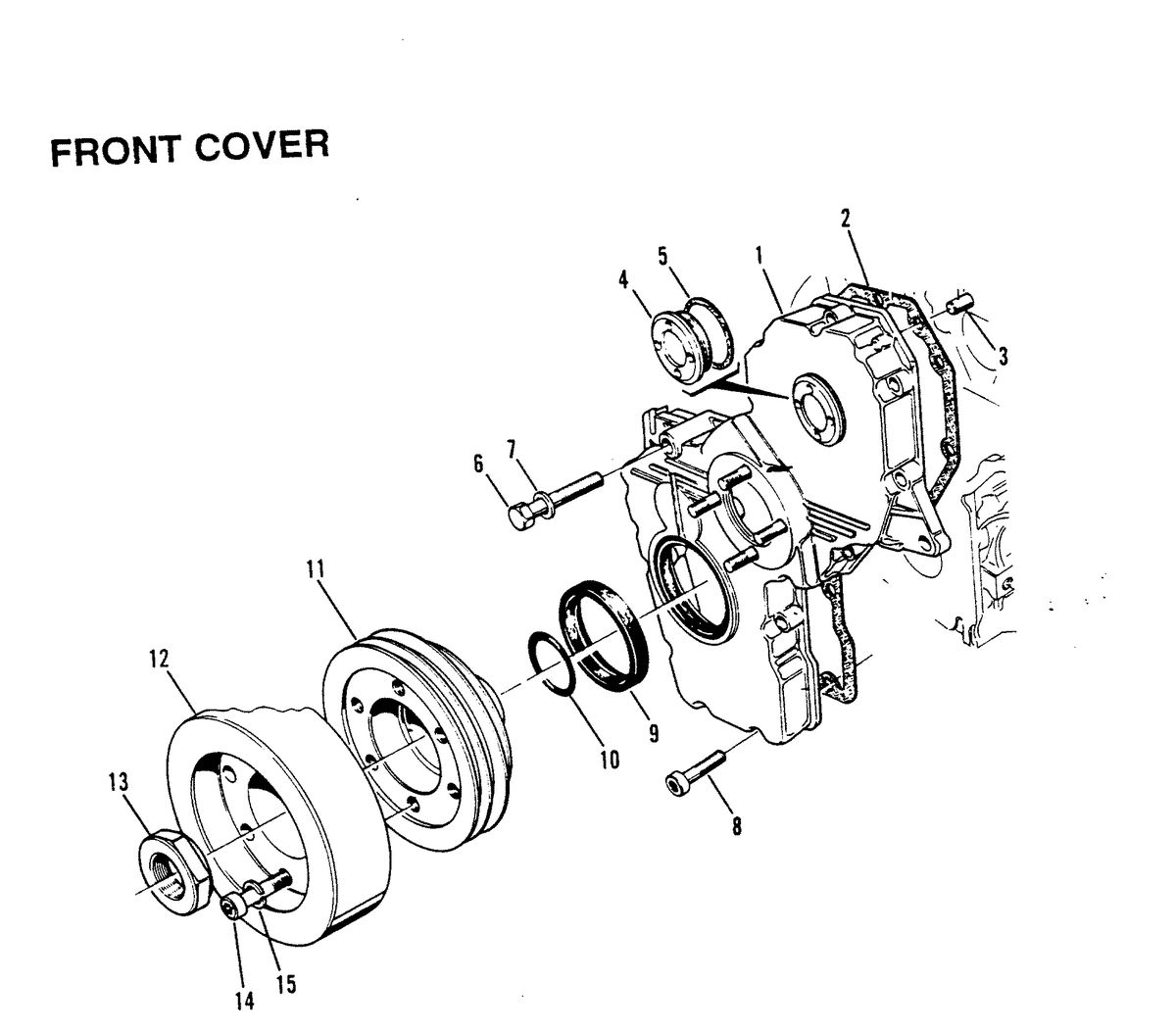 MERCRUISER D-254 TURBO ACDIESEL ENGINE STERN DRIVE/INBOARD FRONT COVER