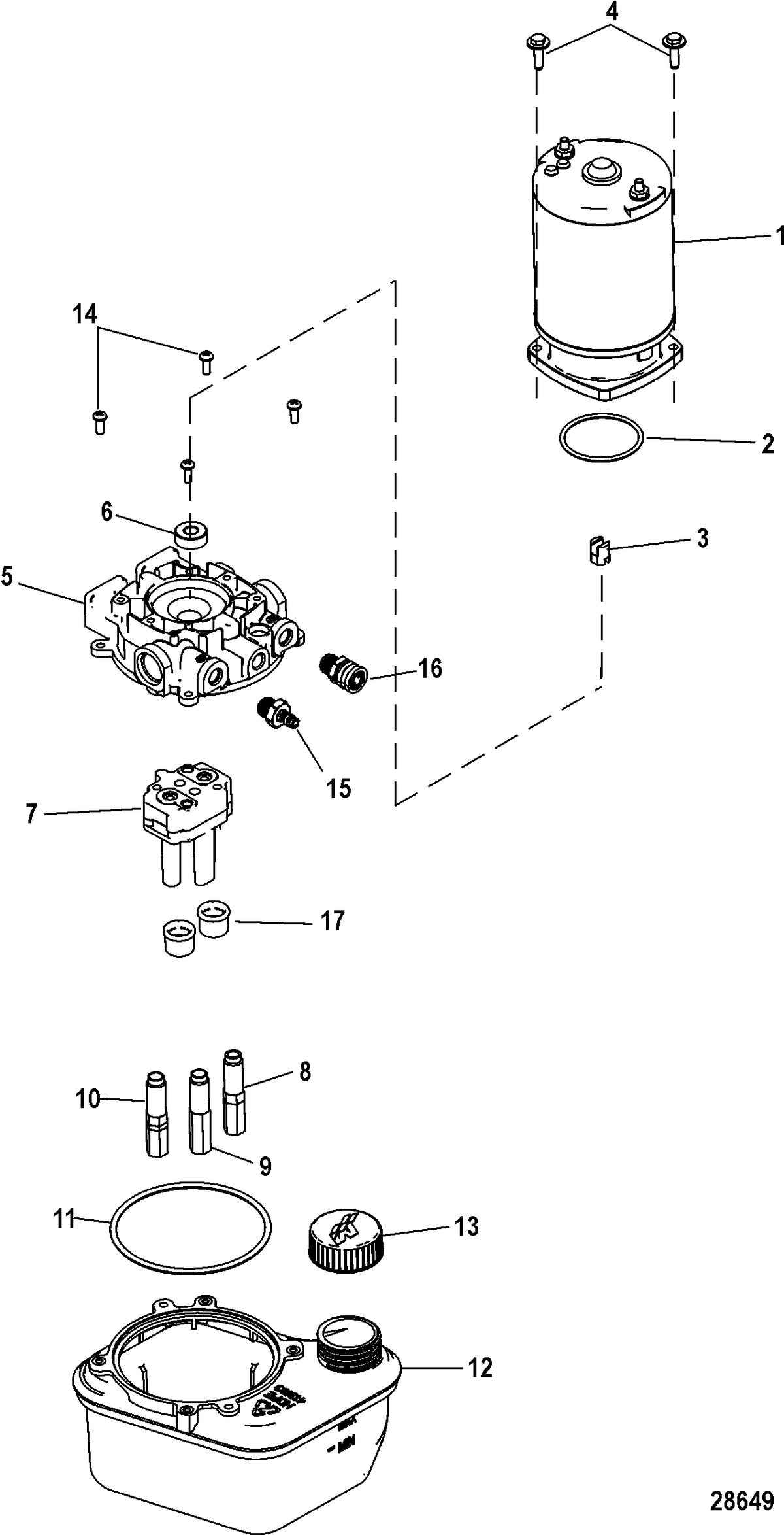 MERCRUISER VAZER Trim Pump and Motor Components