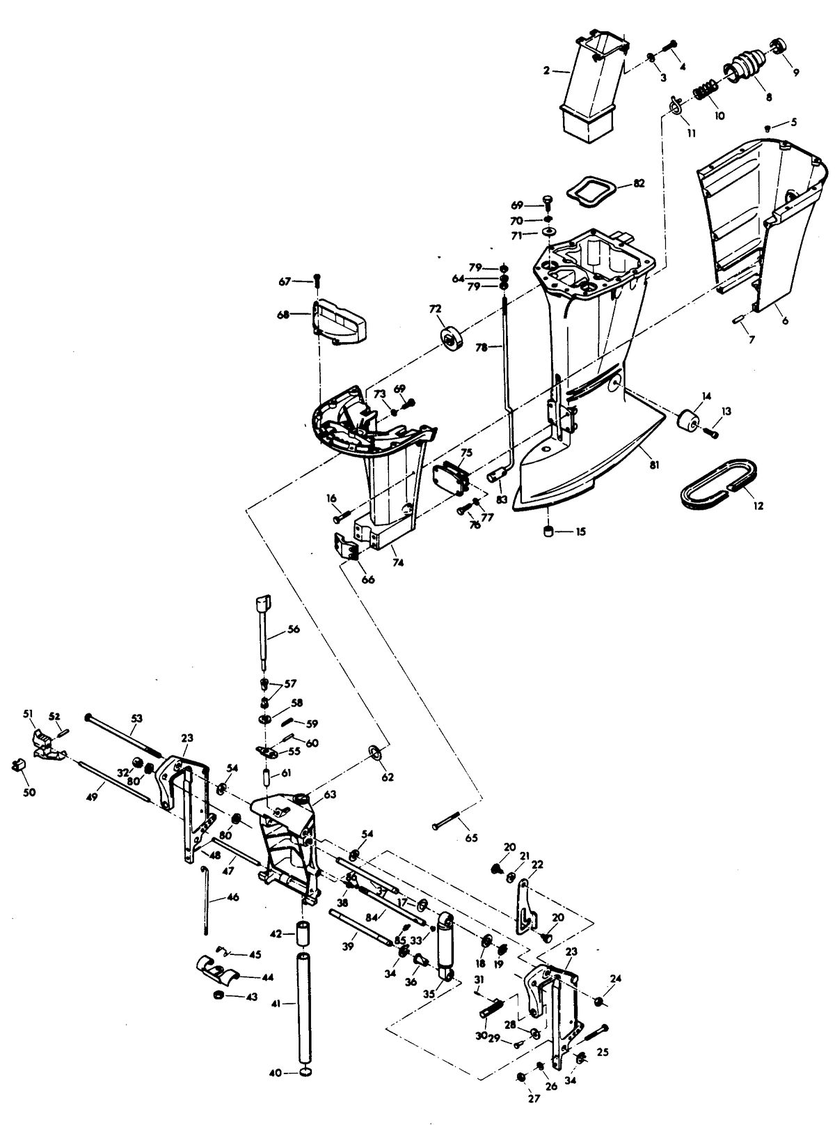 CHRYSLER 115 H.P. MOTOR LEG