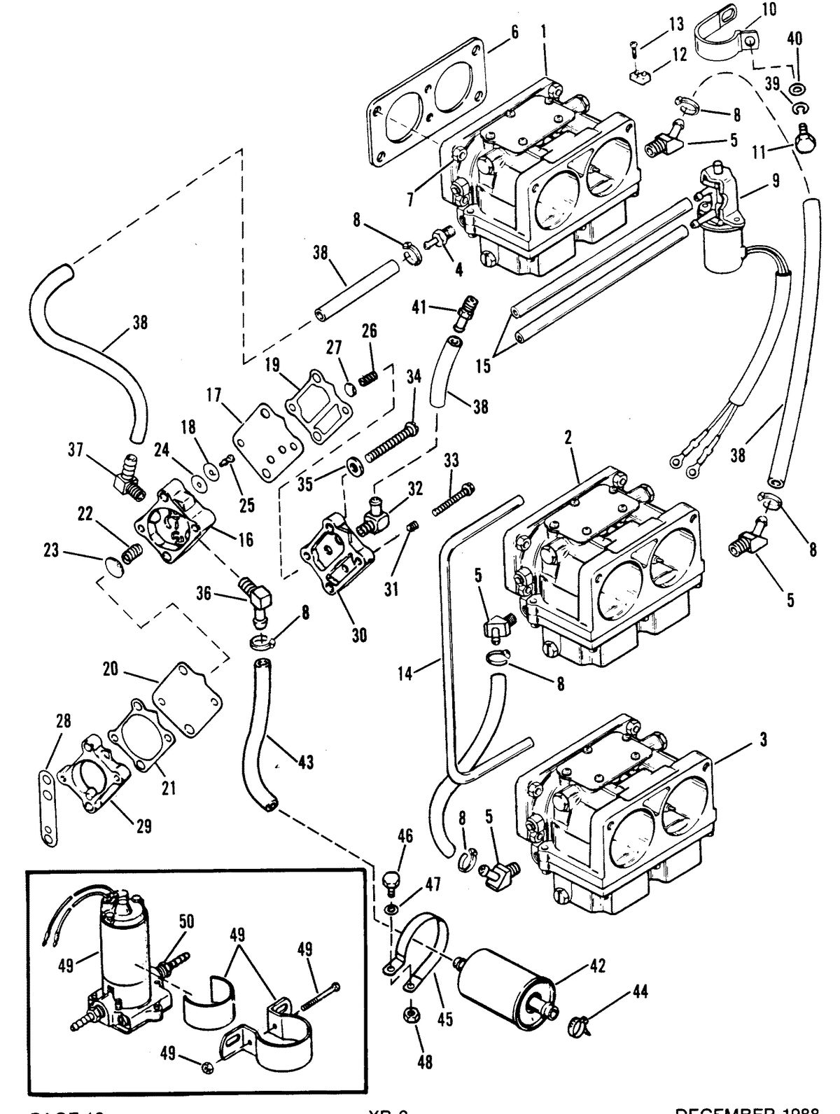 RACE OUTBOARD XR-2 FUEL PUMP AND CARBURETOR