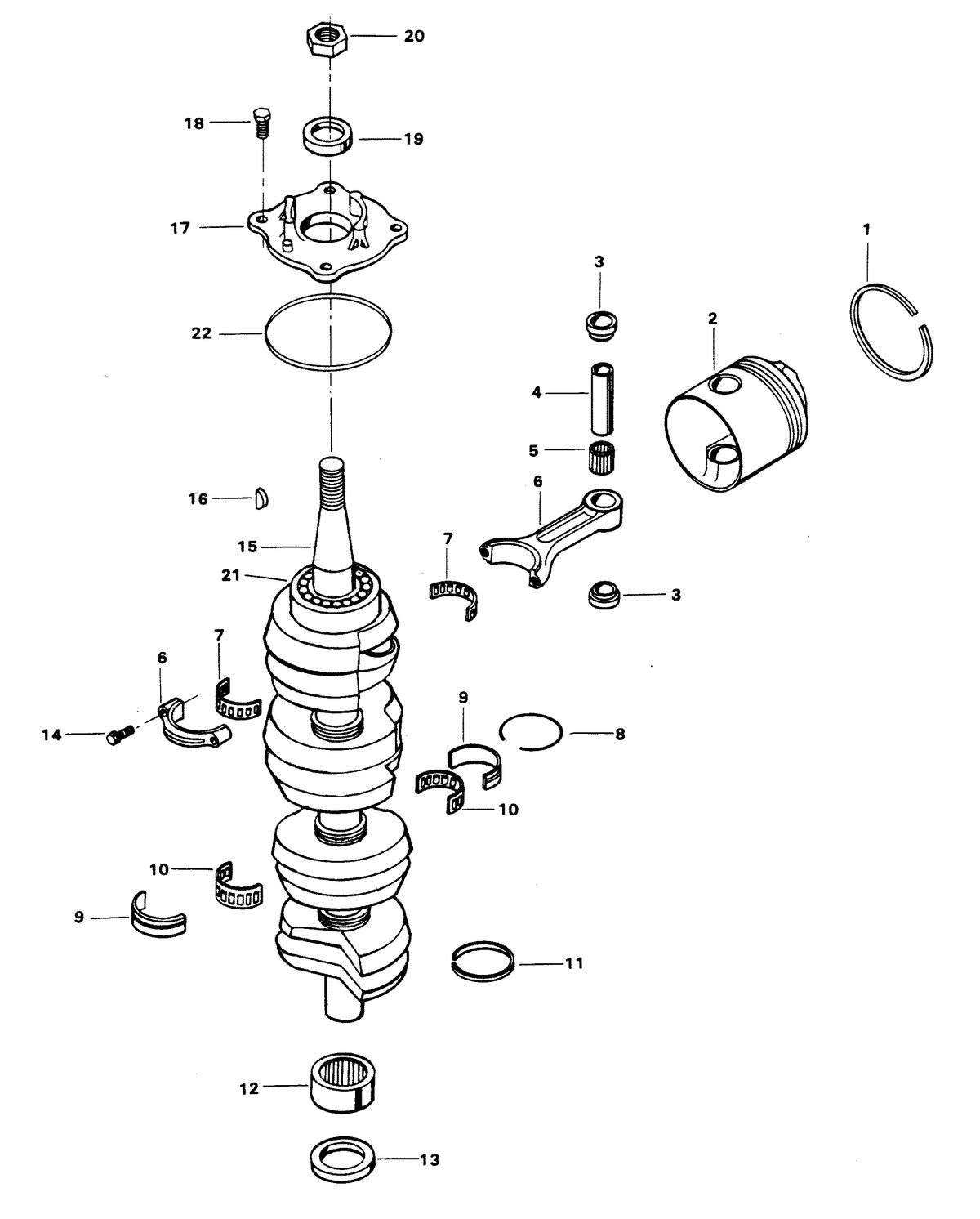CHRYSLER 105 H.P. CRANKSHAFT AND PISTON GROUP