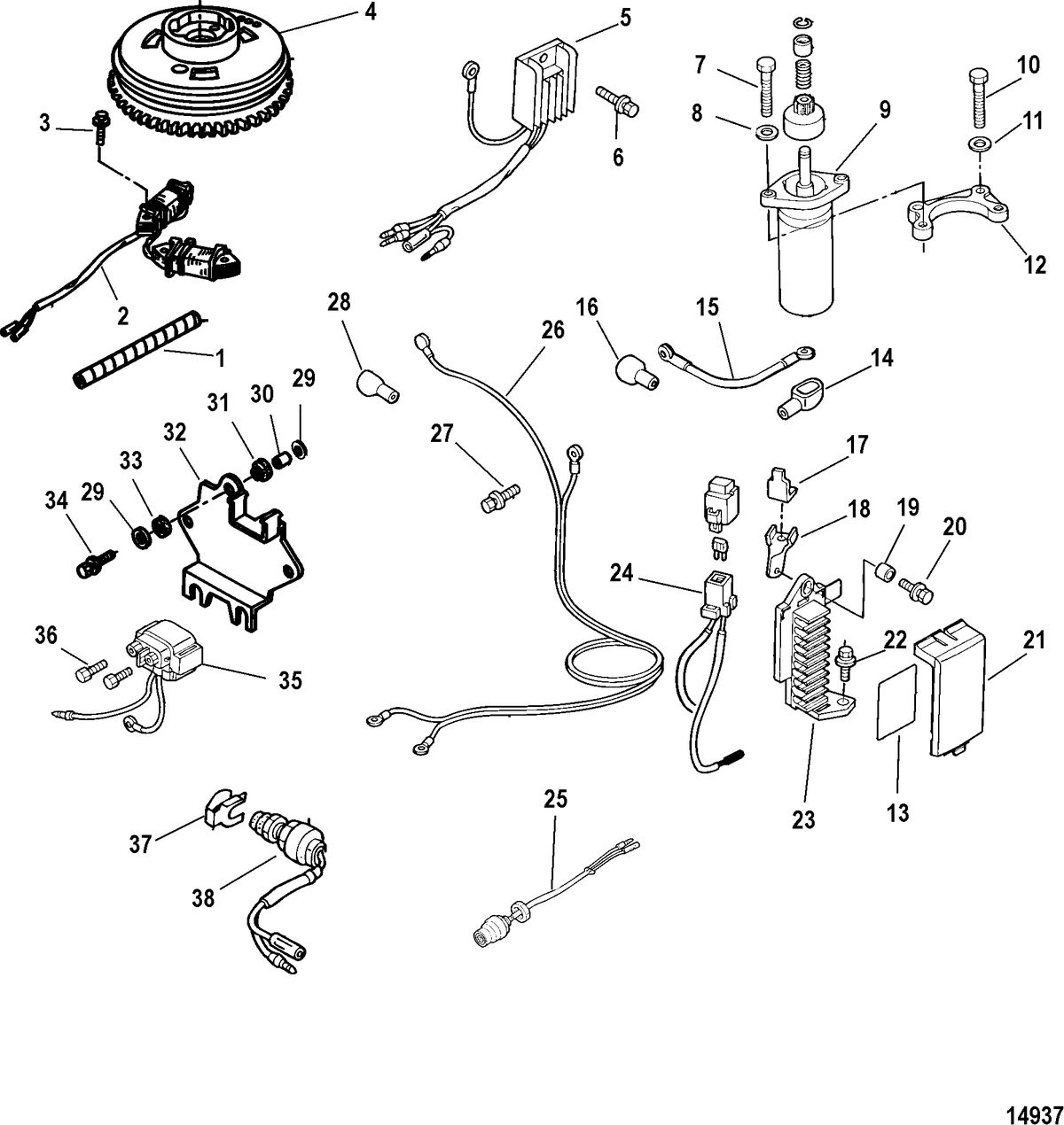 MERCURY/MARINER 8/9.9 (209CC) 4-STROKE Electric Start Conversion Kit, 895298A01