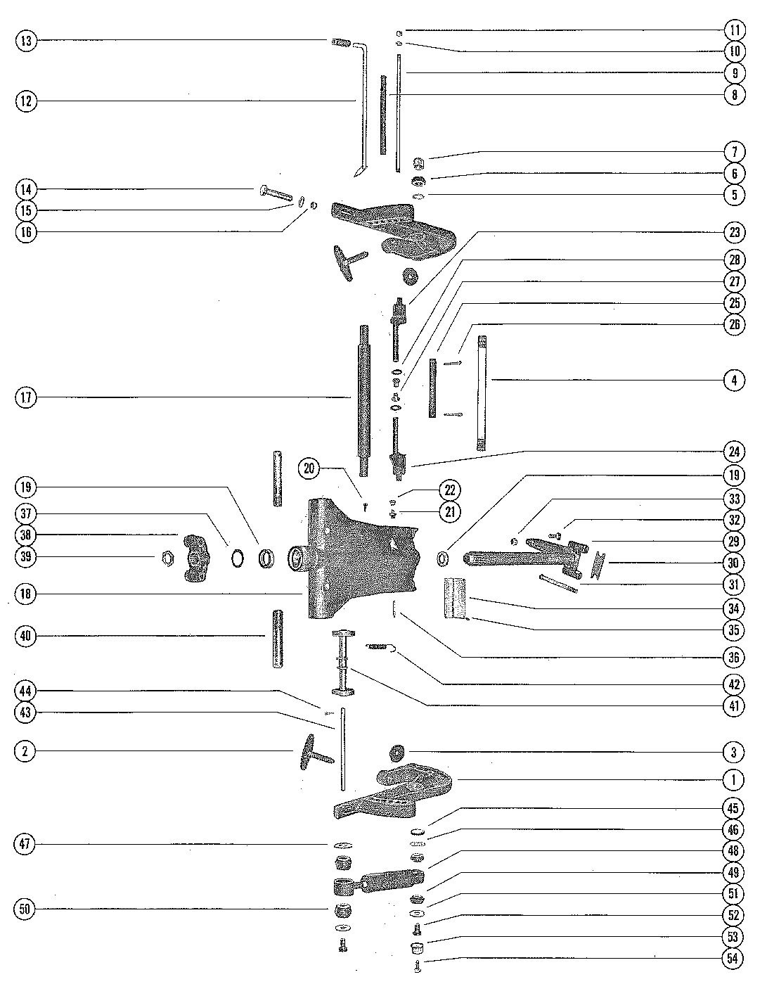 MERCURY MERC 650E CLAMP AND SWIVEL BRACKET ASSEMBLY