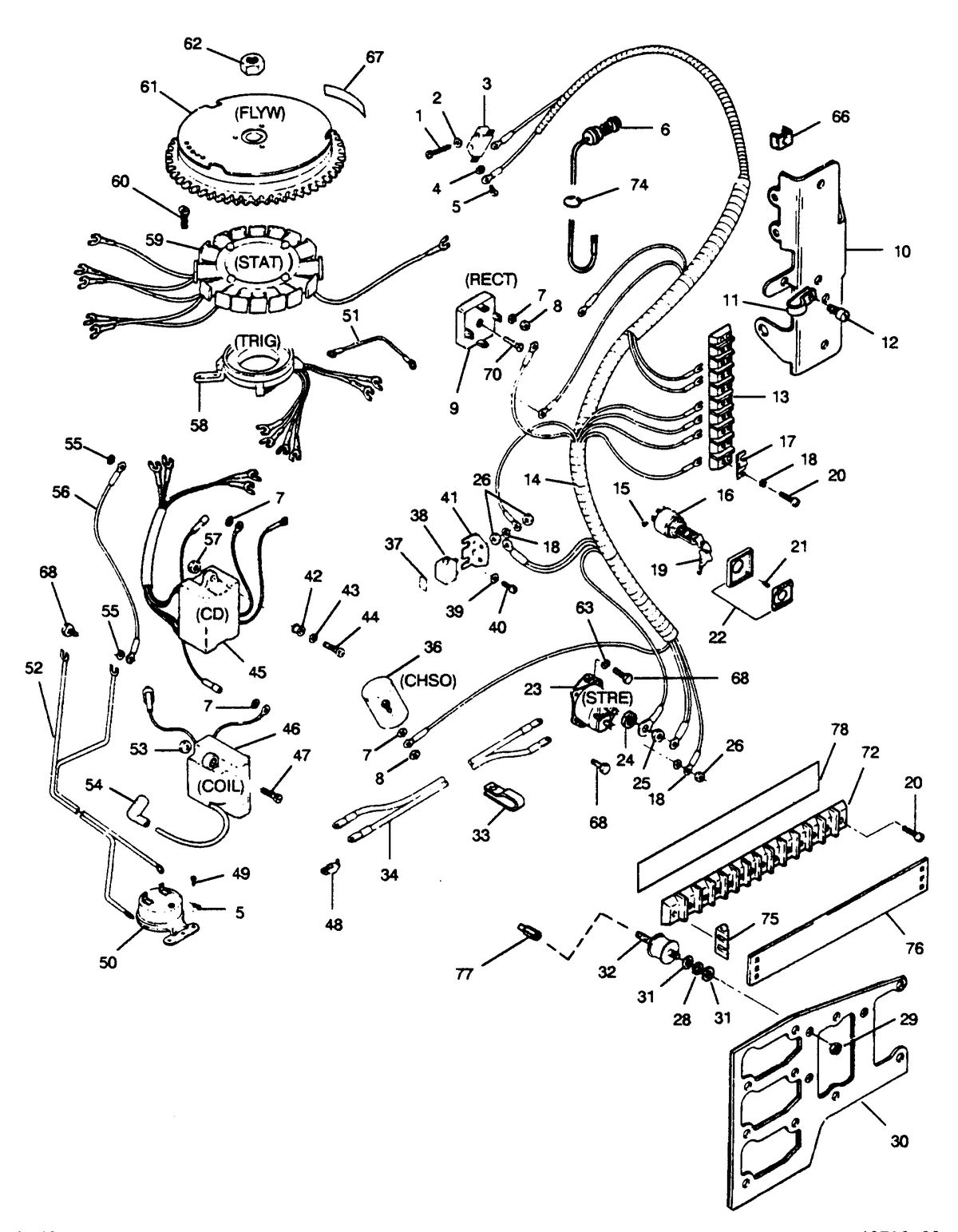 FORCE FORCE 1989 85 H.P. "E" MODELS ELECTRICAL COMPONENTS