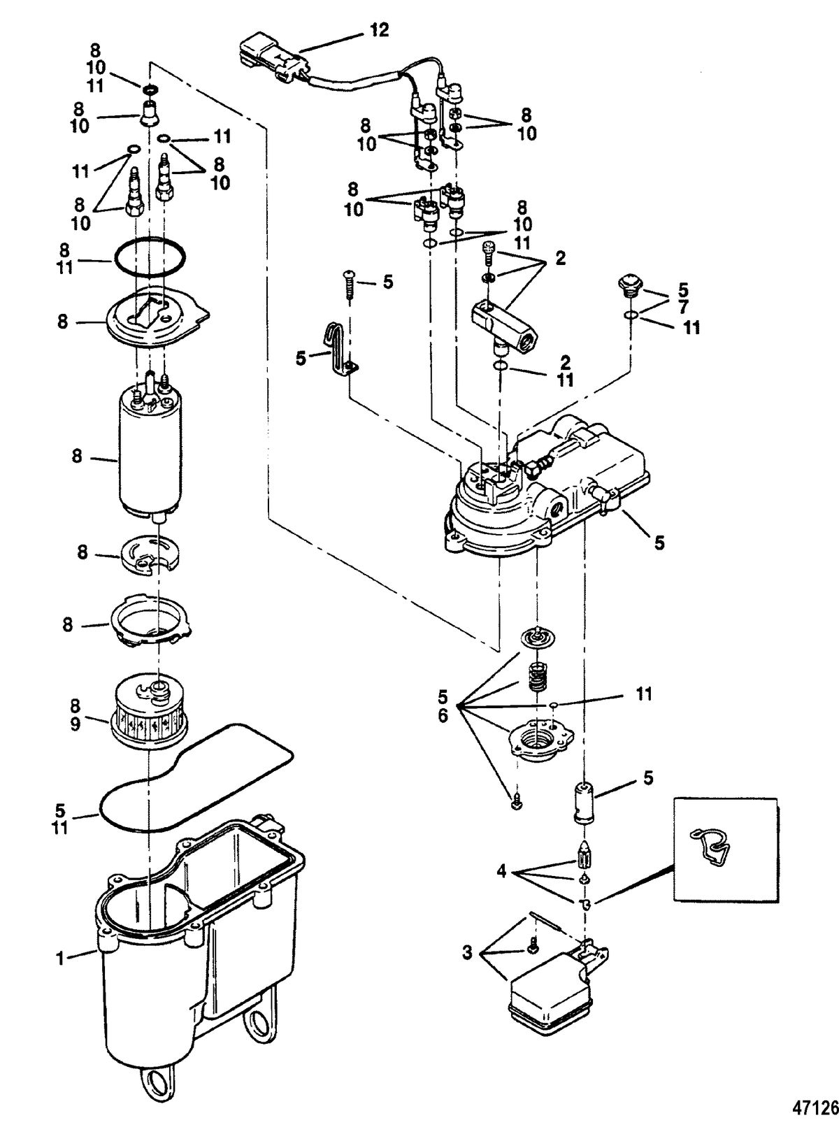 MERCRUISER 7.4 LX (EFI-MP) BRAVO VAPOR SEPARATOR TANK