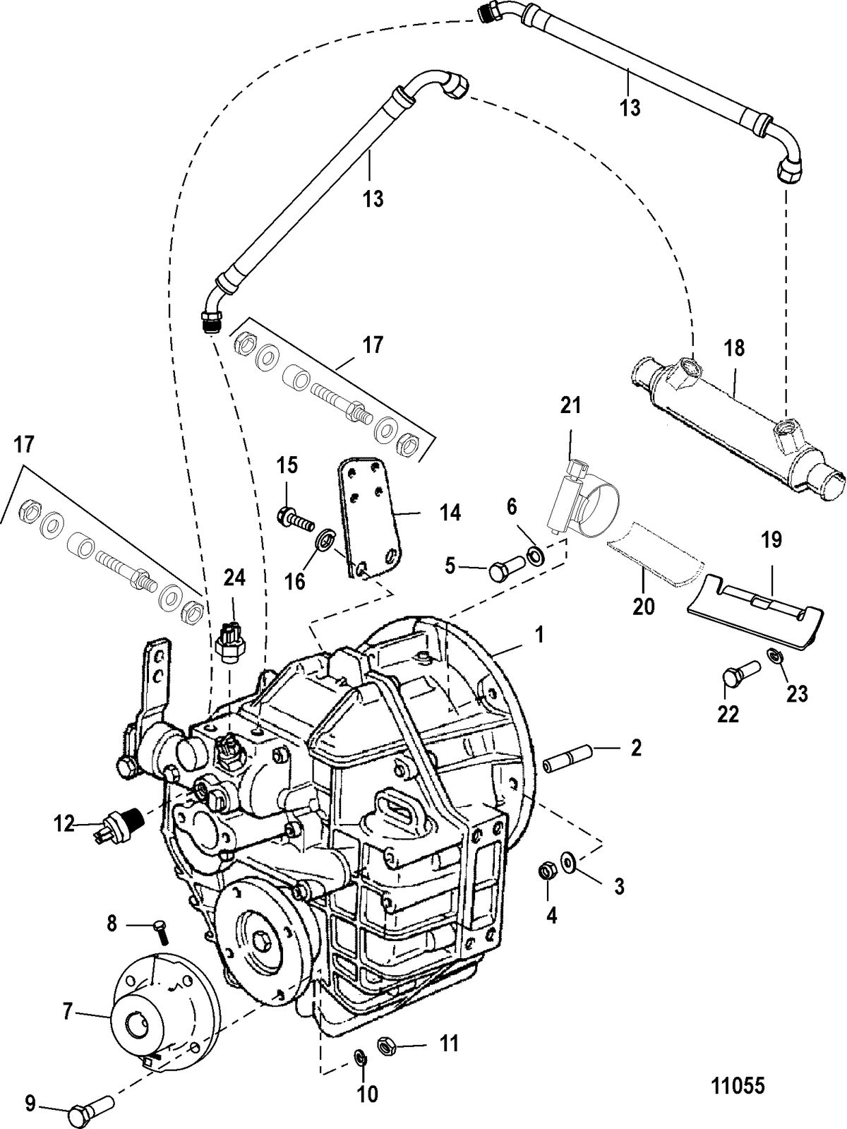 MERCRUISER 5.7L CARB INBOARD Transmission and Related Parts(Hurth 630)