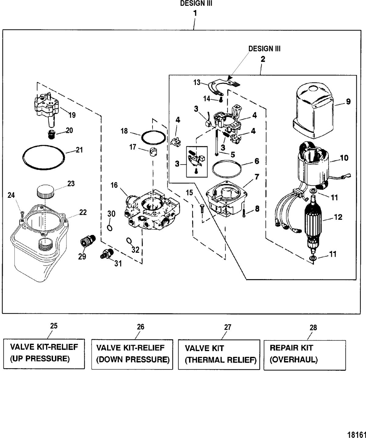 MERCRUISER BRAVO-I XR/XZ STERNDRIVE AND TRANSOM ASSEMBLY Pump/Motor(Top Mount Reservoir) (Design III - 14336A31)