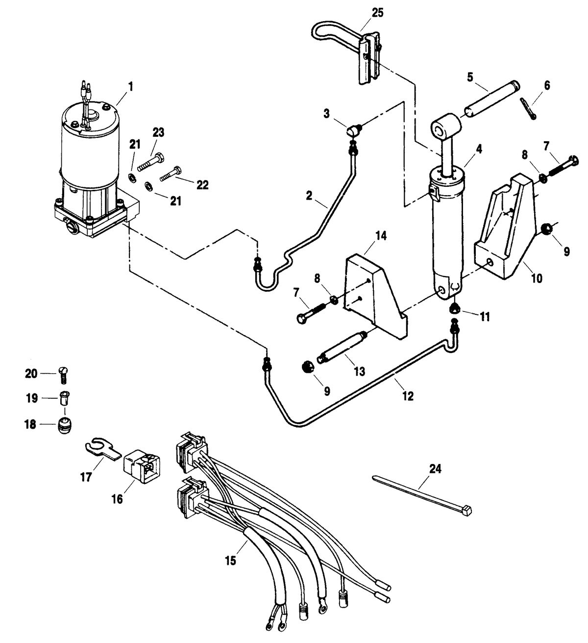 FORCE FORCE TRIM & TILT MODELS 35 THRU 75 HP TRIM & TILT ASSEMBLY (832021A6)