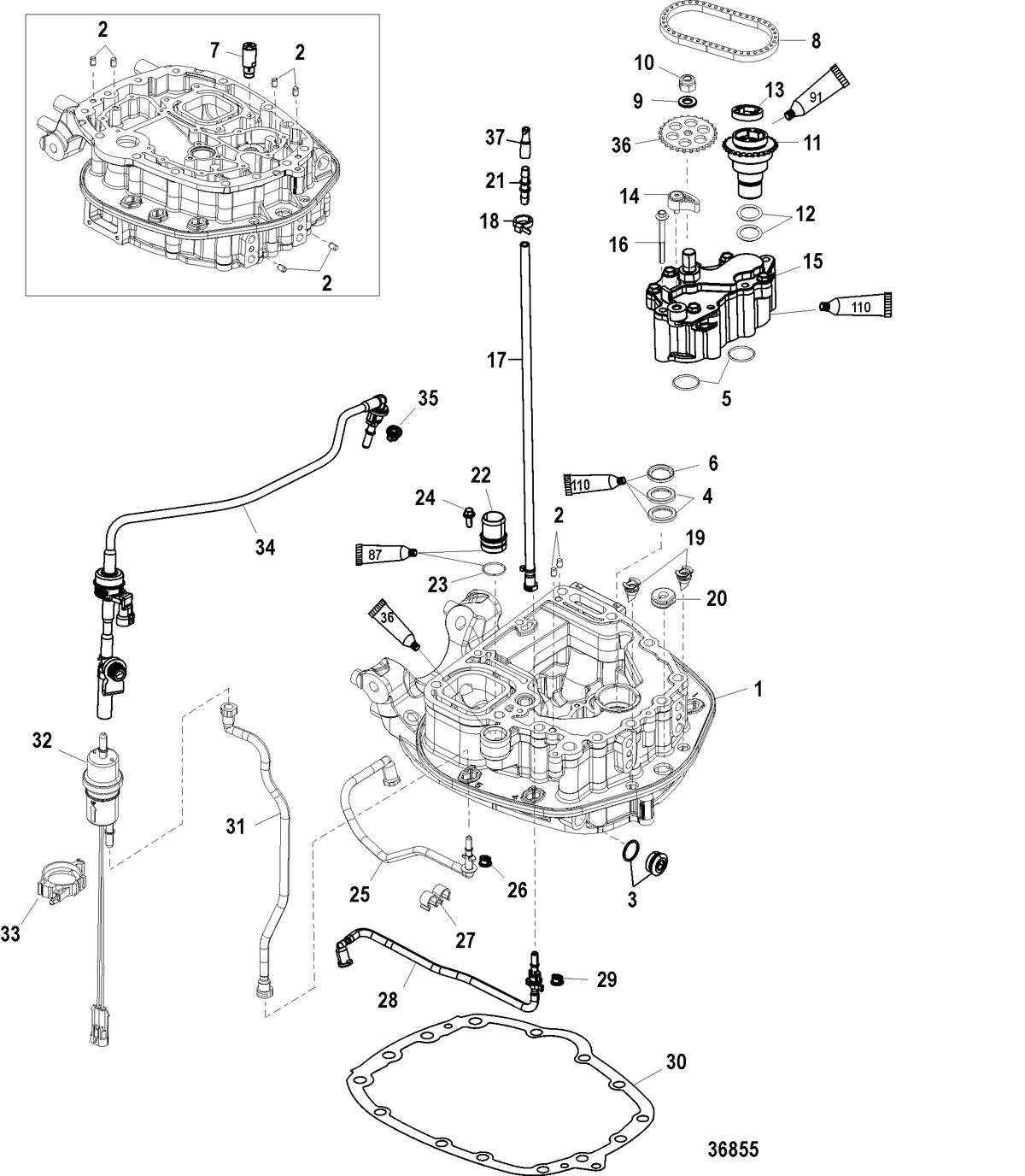 RACE OUTBOARD 350 VERADO Oil Pump/Adaptor Plate-Upper