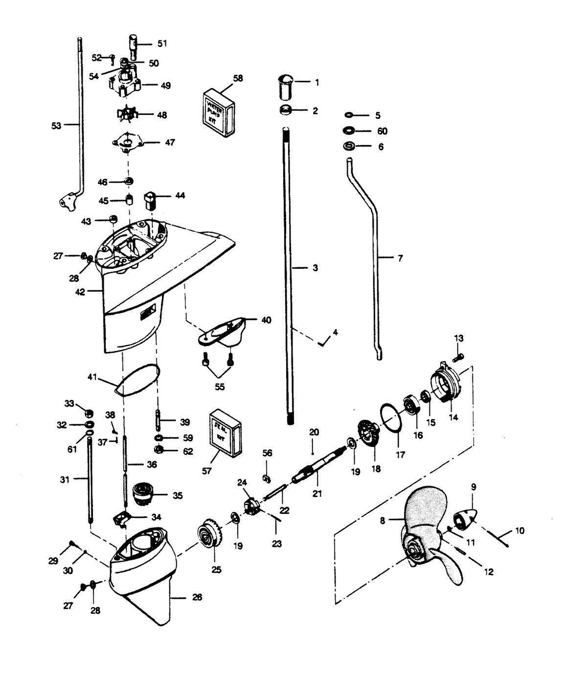 FORCE FORCE 1989 50 H.P. "C" MODELS GEAR HOUSING