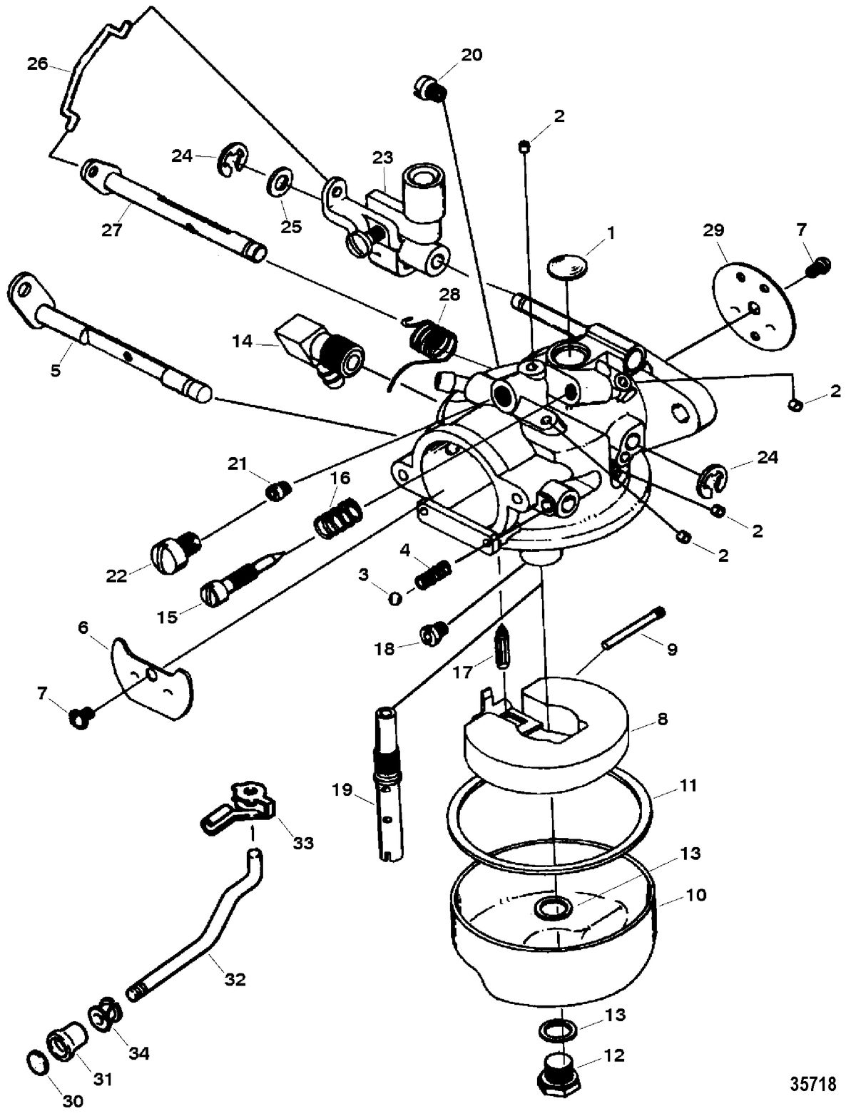 FORCE 9.9/15 H.P. CARBURETOR(15 HP MODEL) (1300-852550A1)