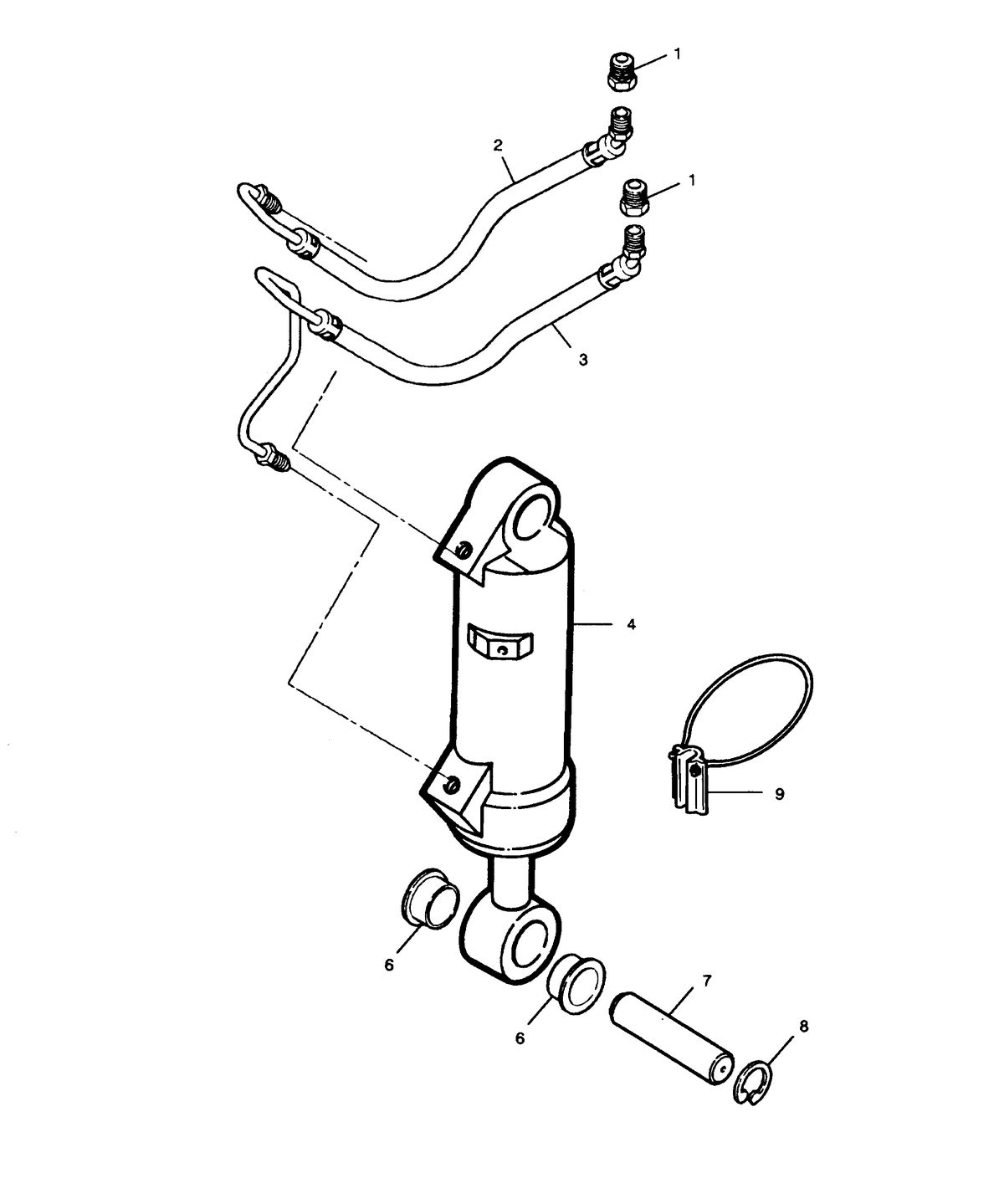FORCE FORCE 1991 90 H.P. "B" MODELS TRIM CYLINDER