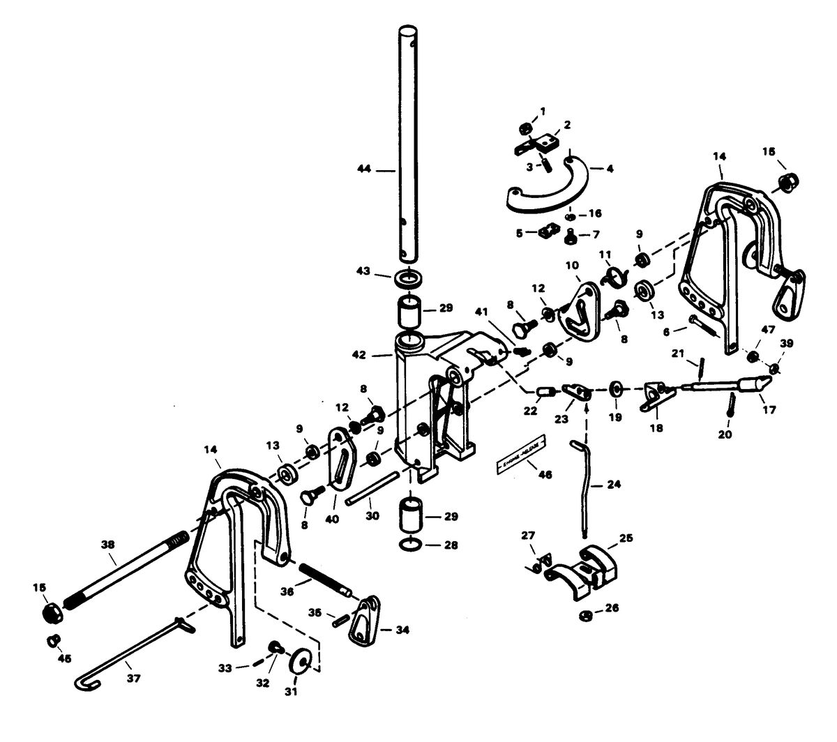 CHRYSLER 25 H.P. SWIVEL BRACKET GROUP