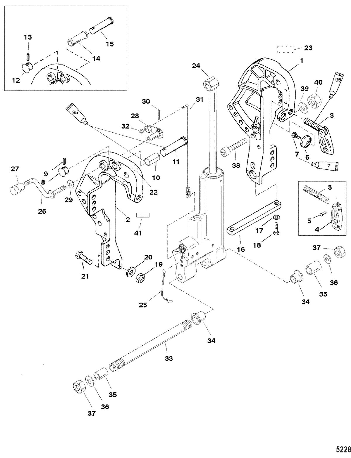MERCURY/MARINER 30/40 (2 CYLINDER) 2-STROKE Clamp Bracket(Gas Assist Trim)