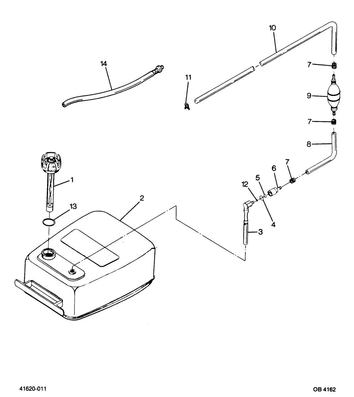 FORCE FORCE 1987 85 HP "B" MODELS FUEL TANK AND LINE