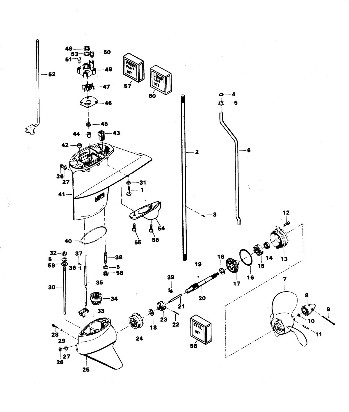 CHRYSLER 25 H.P. GEAR HOUSING