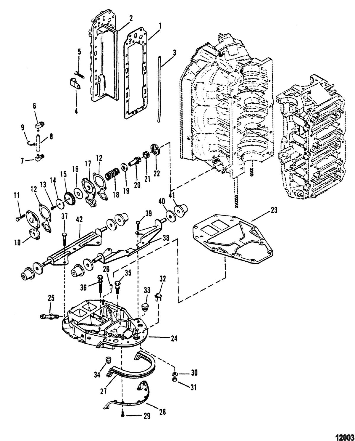 MERCURY/MARINER 150 / 175 / 200 XRI Exhaust Manifold And Exhaust Plate