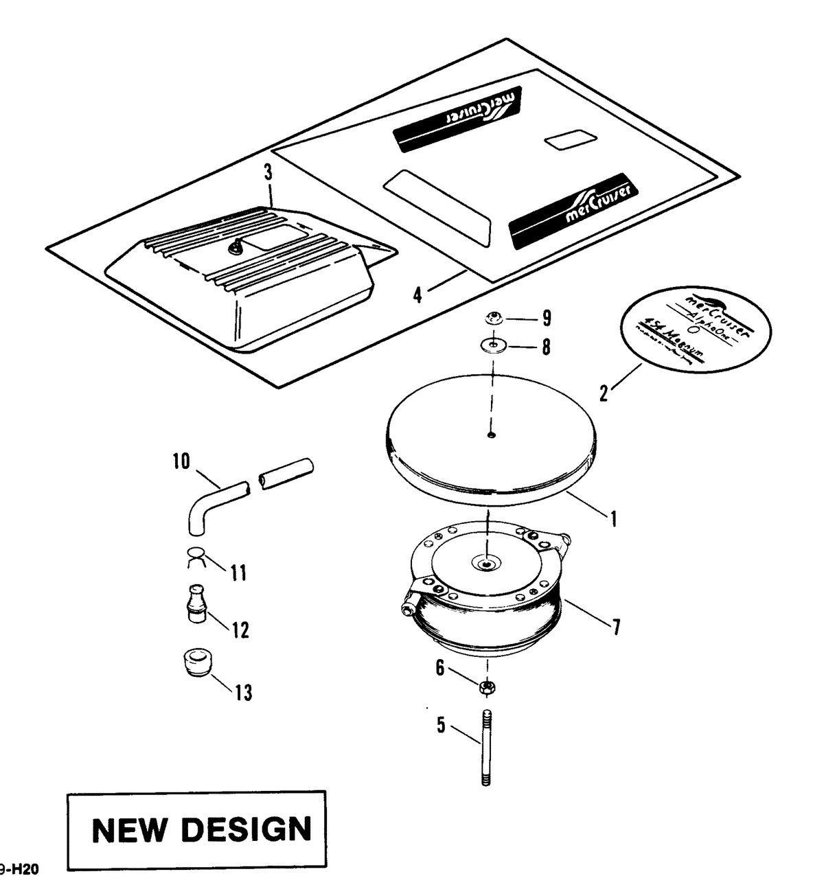 MERCRUISER 454 MAGNUM ALPHA ONE ENGINE FLAME ARRESTOR(NEW DESIGN)