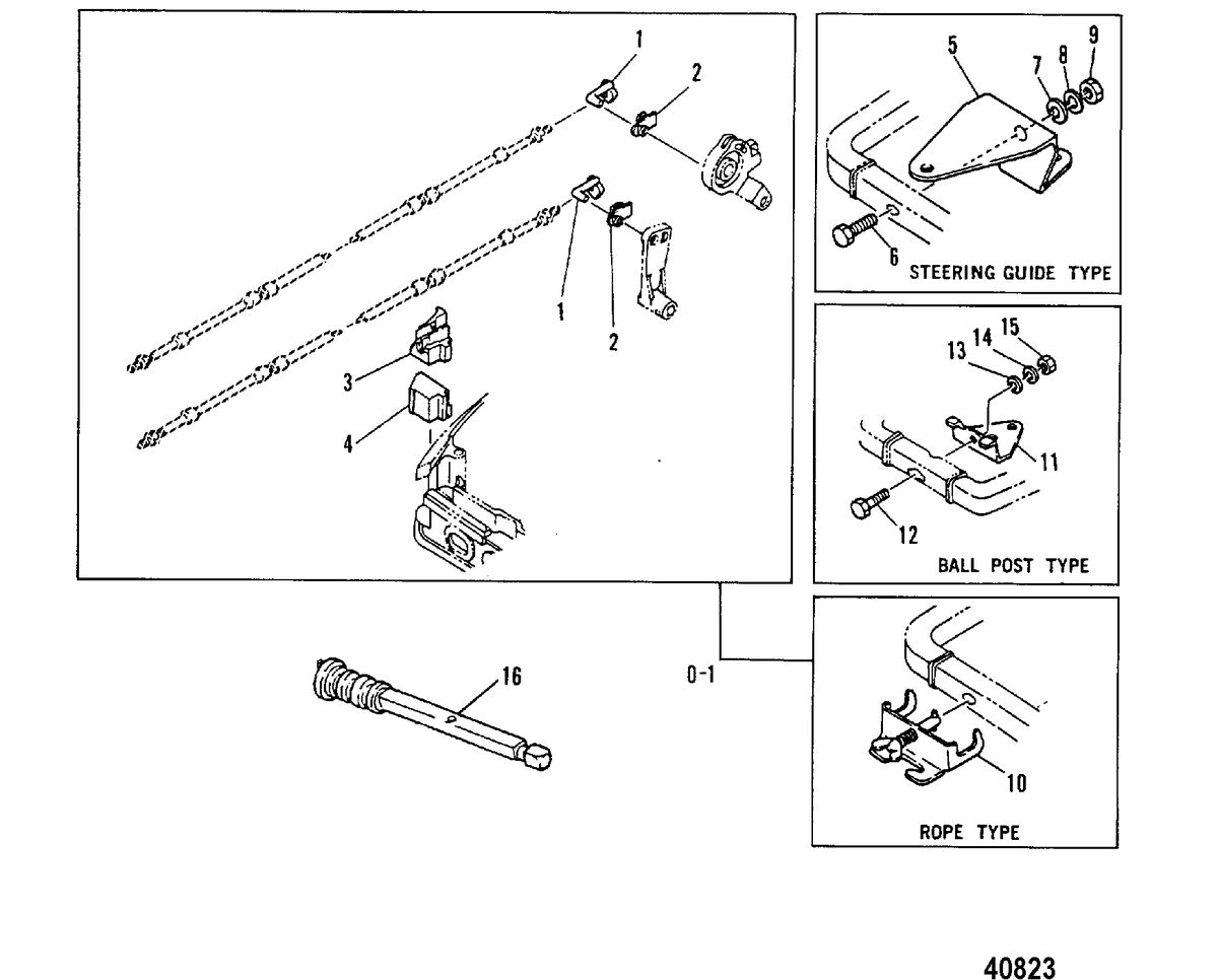 MARINER 40 H.P. W/MARATHON REMOTE CONTROL ATTACHING KIT
