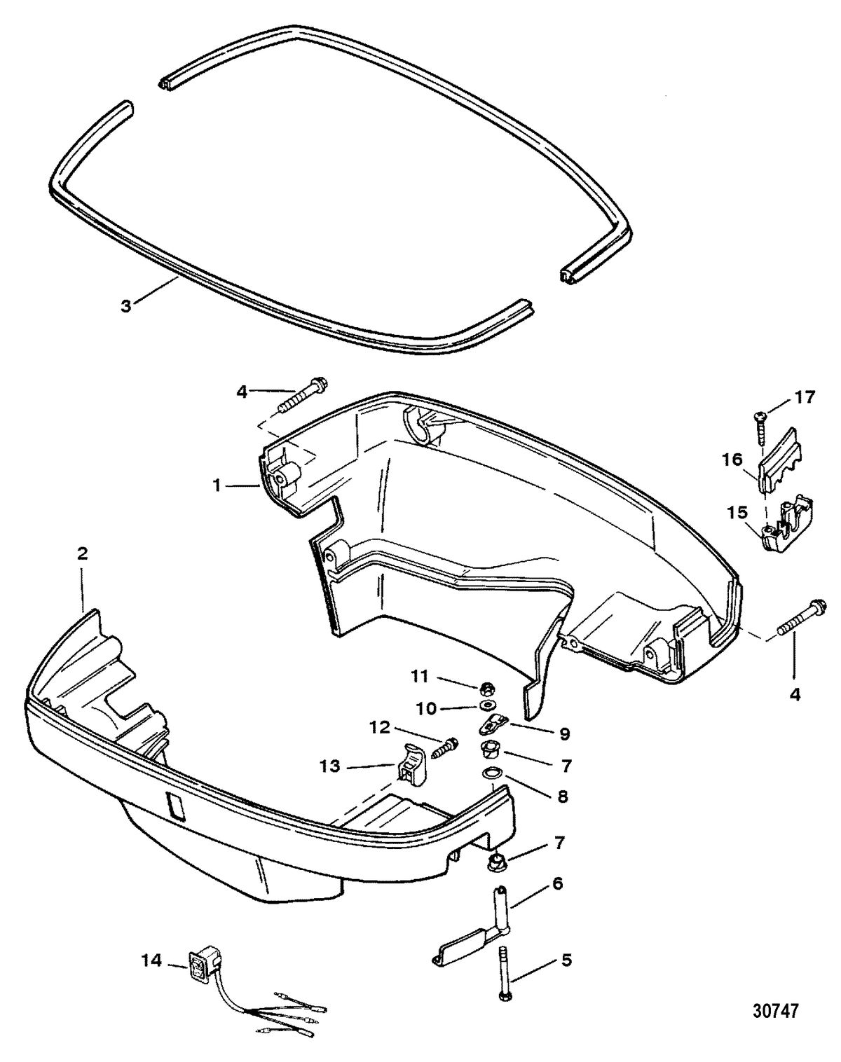 MERCURY 250XB (3.0L EFI) BOTTOM COWL